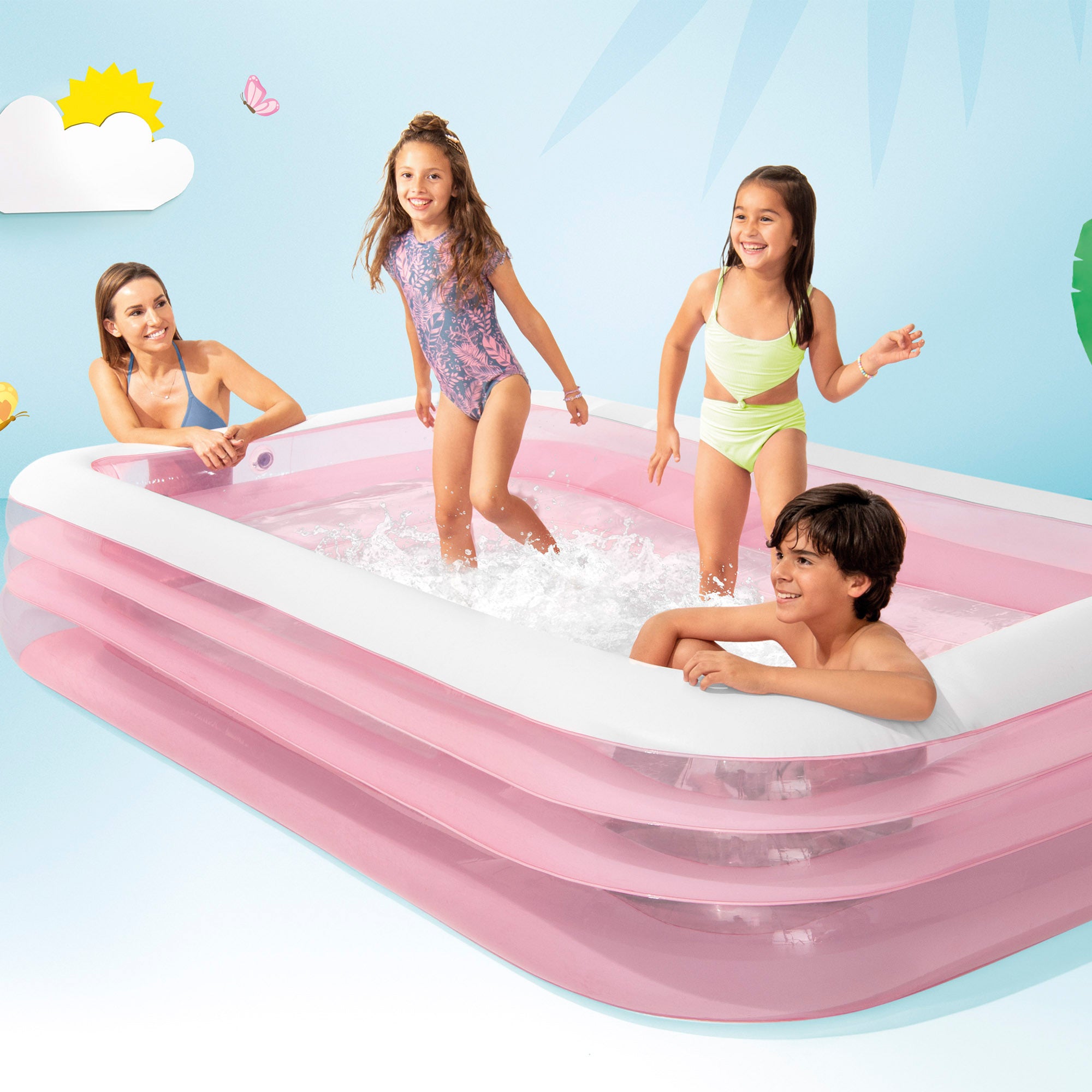 INTEX Piscina hinchable rosa 305x183x56 cm