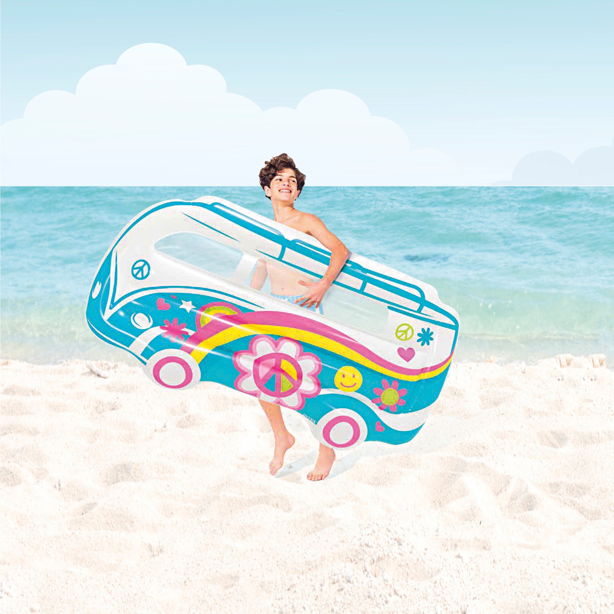 INTEX Colchoneta hinchable furgoneta hippie 178x23x91 cm