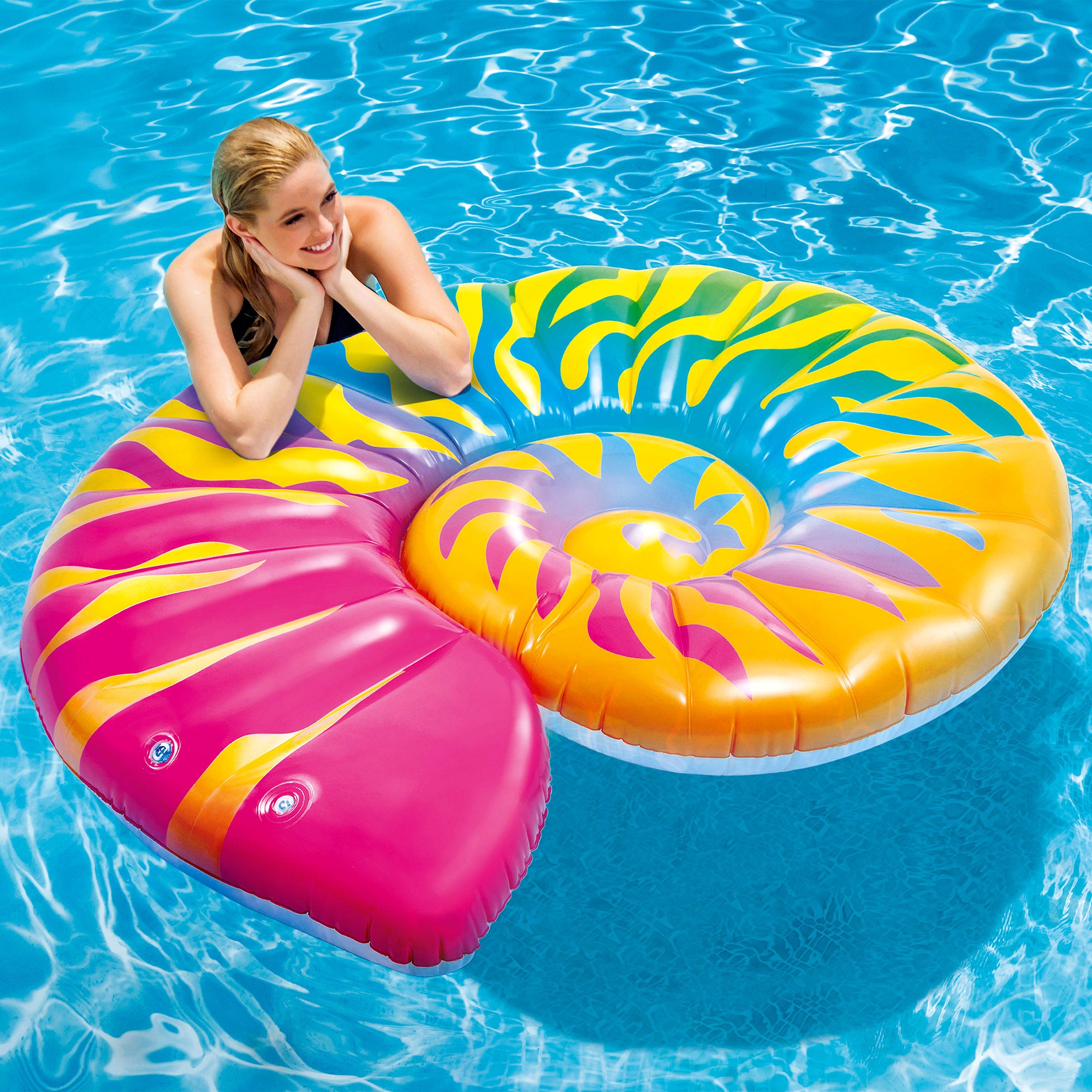INTEX Colchoneta hinchable caracola multicolor