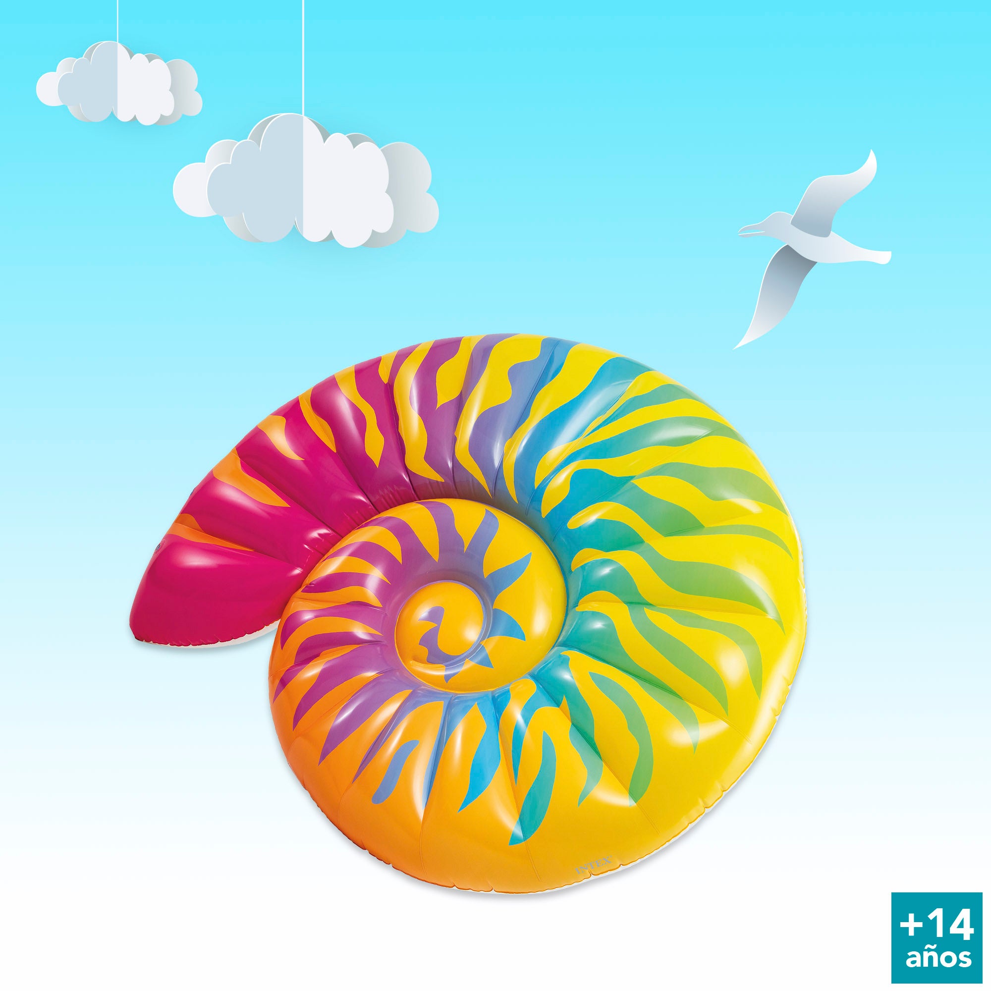 Colchão insuflável em formato de concha da INTEX, multicolor
