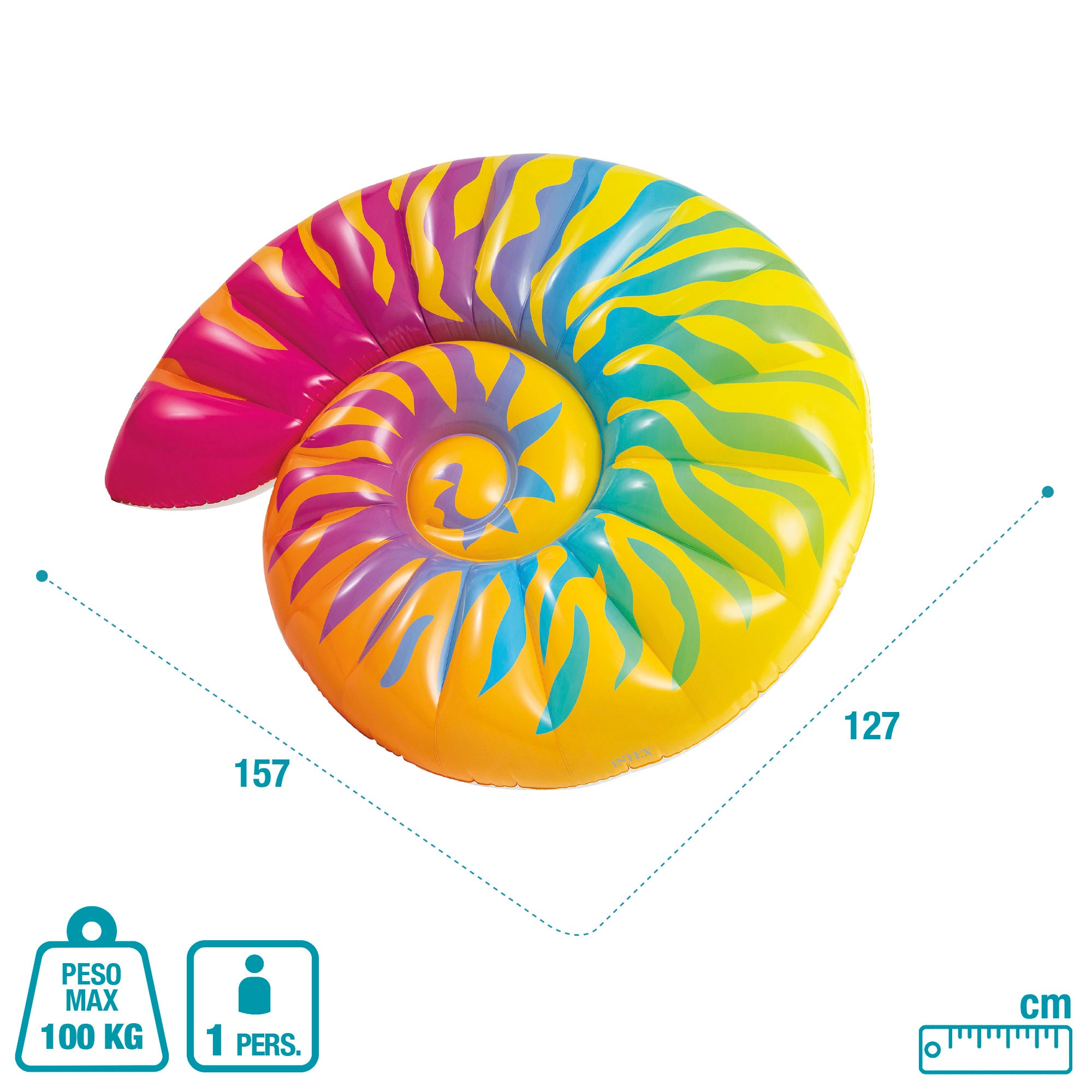 Colchão insuflável em formato de concha da INTEX, multicolor