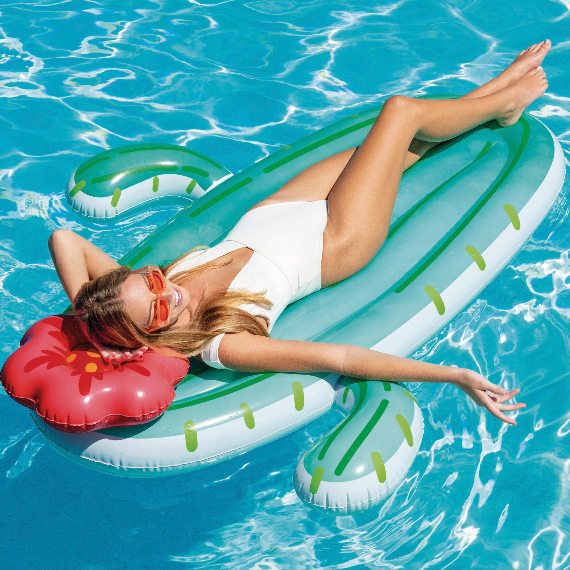 INTEX Colchoneta hinchable cactus 130x28x180 cm