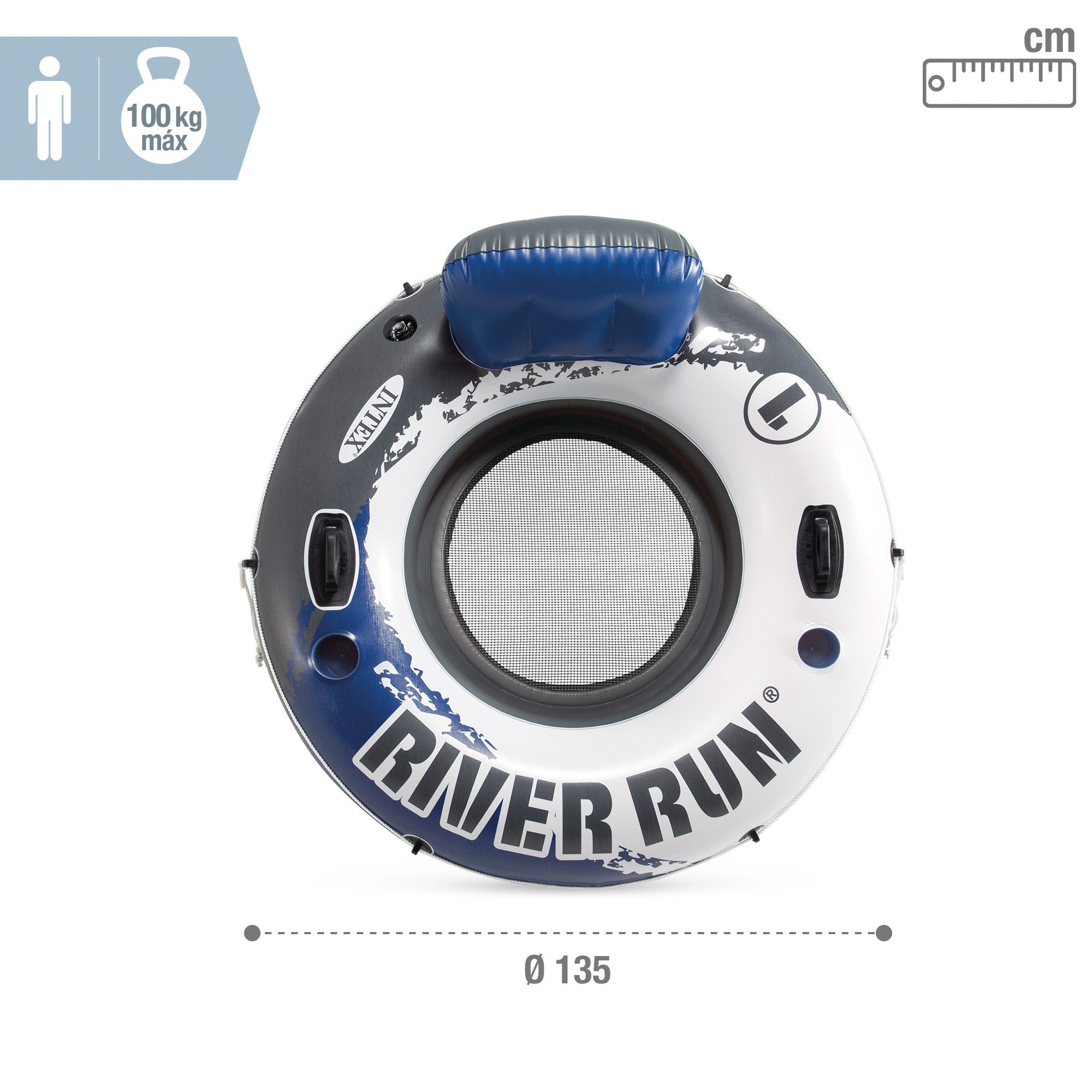 INTEX Rueda hinchable azul River Run 135 cm diámetro