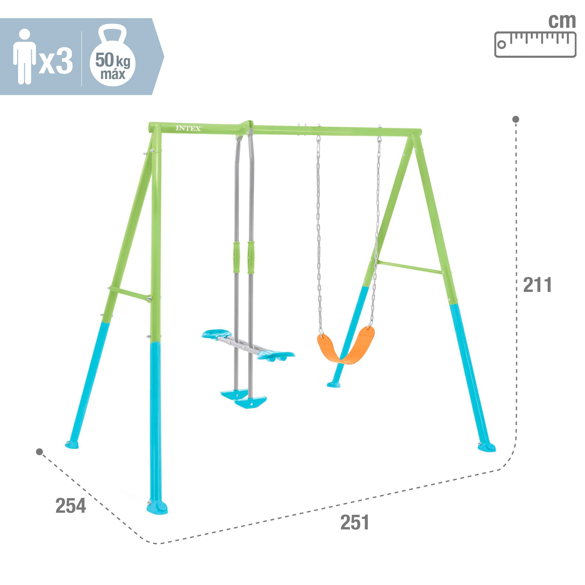 INTEX Columpio jardín niños con balancín