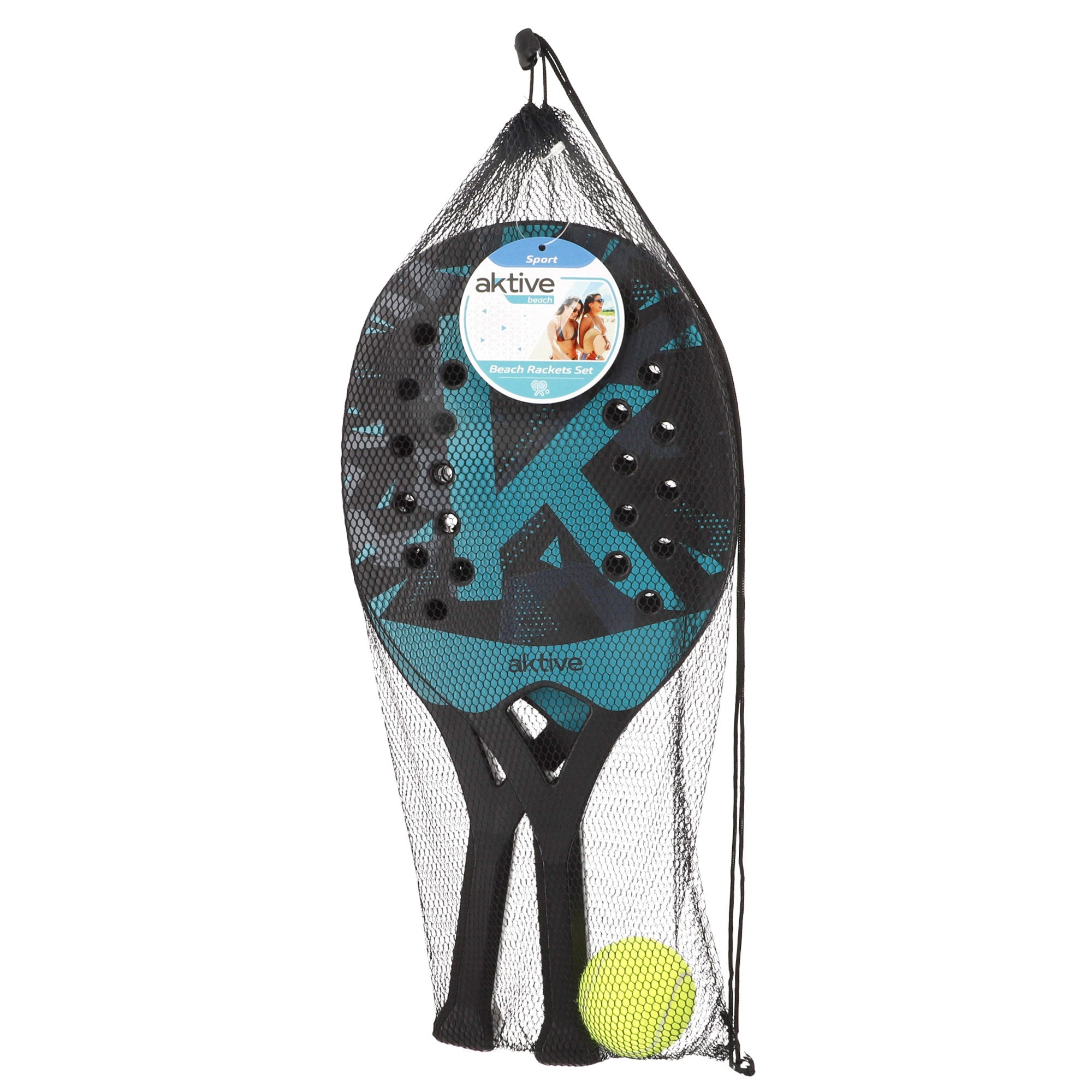 Aktive Set 2 palas playa con pelota y bolsa de red
