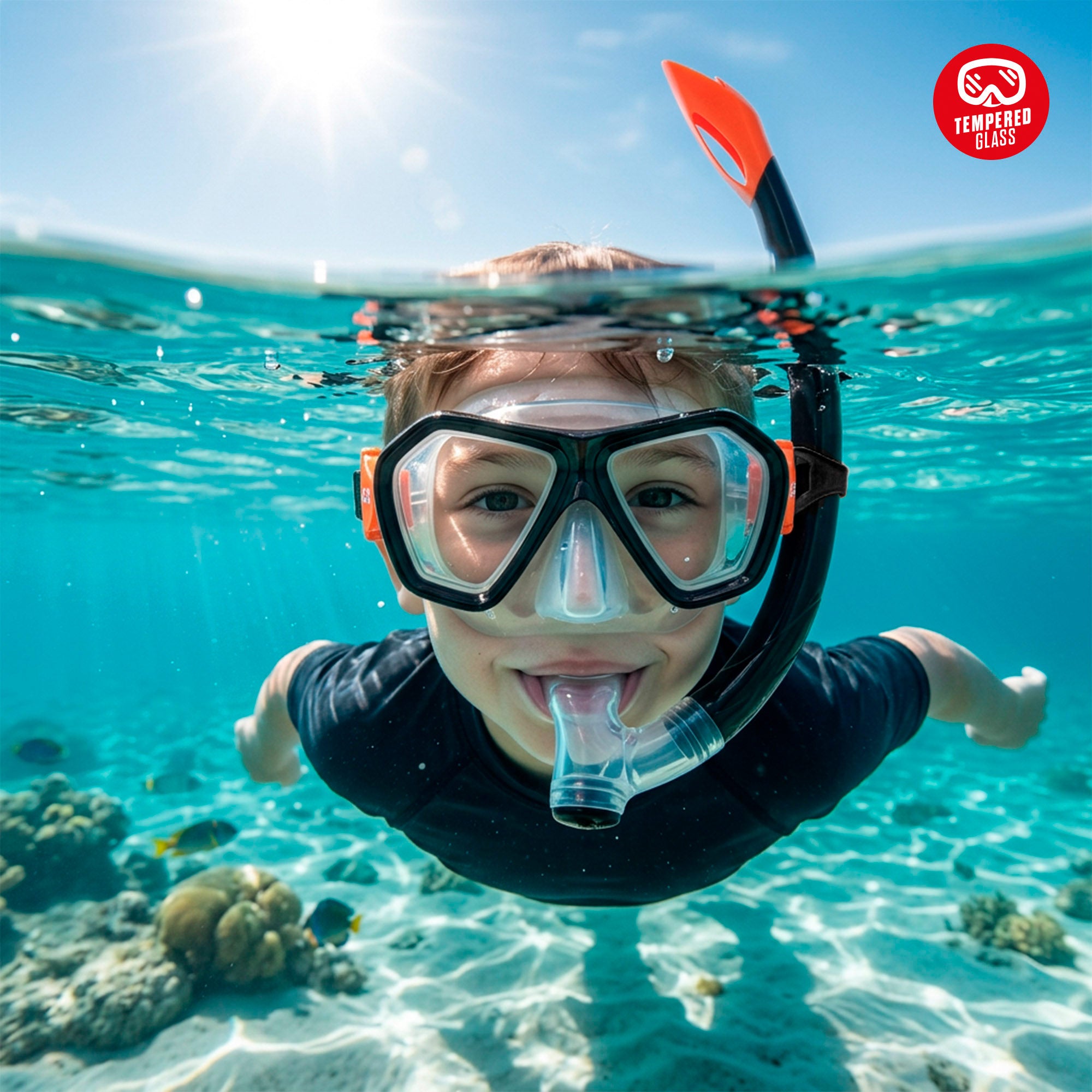 Set snorkel infantil máscara y tubo silicona +7 años Aqua Sport