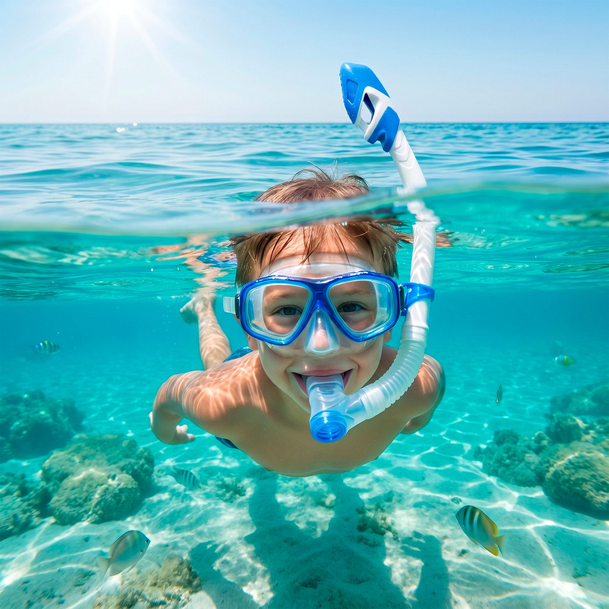 Set snorkel junior máscara, tubo y aletas +7 años Aqua Sport