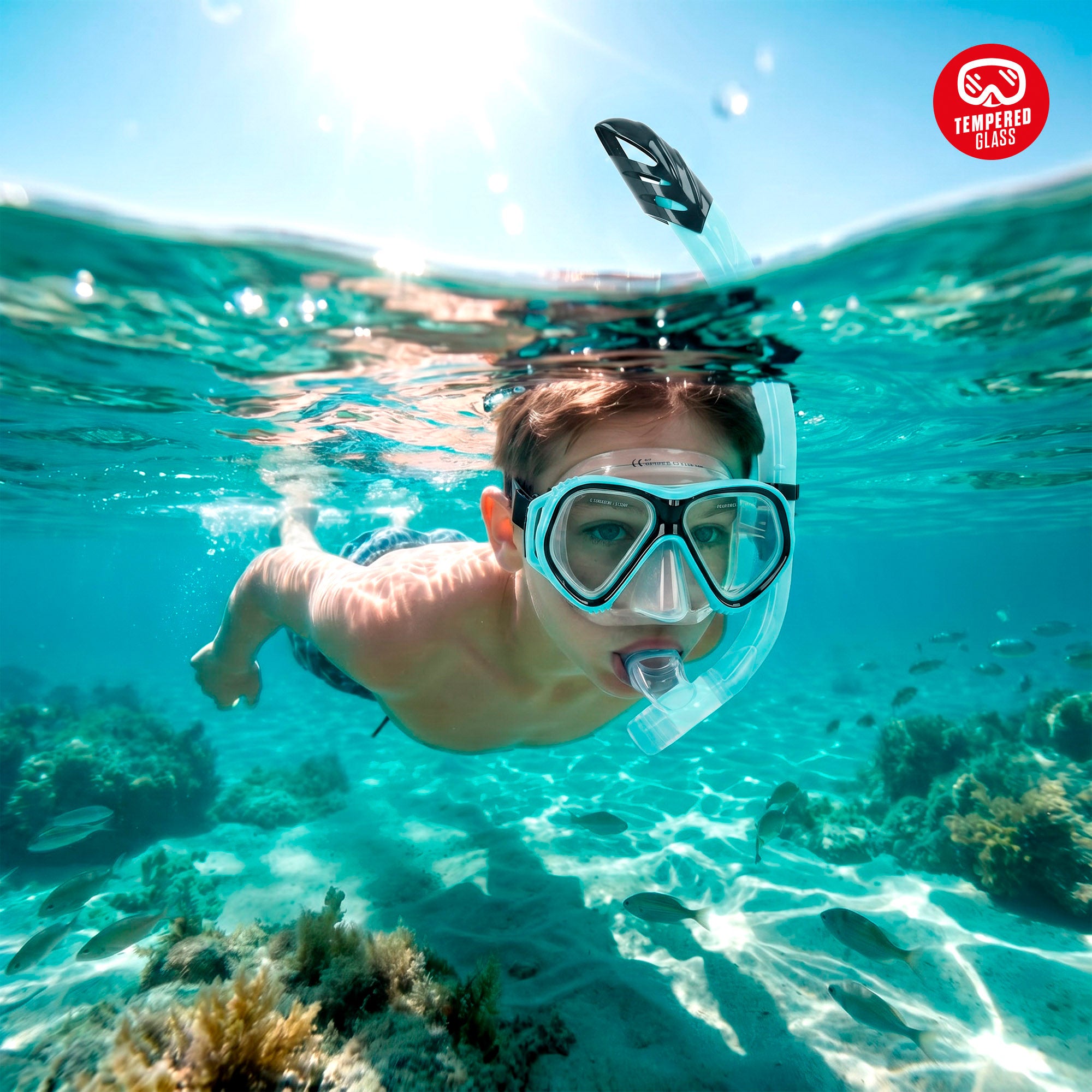 Set snorkel adulto máscara y tubo silicona +12 años Aqua Sport