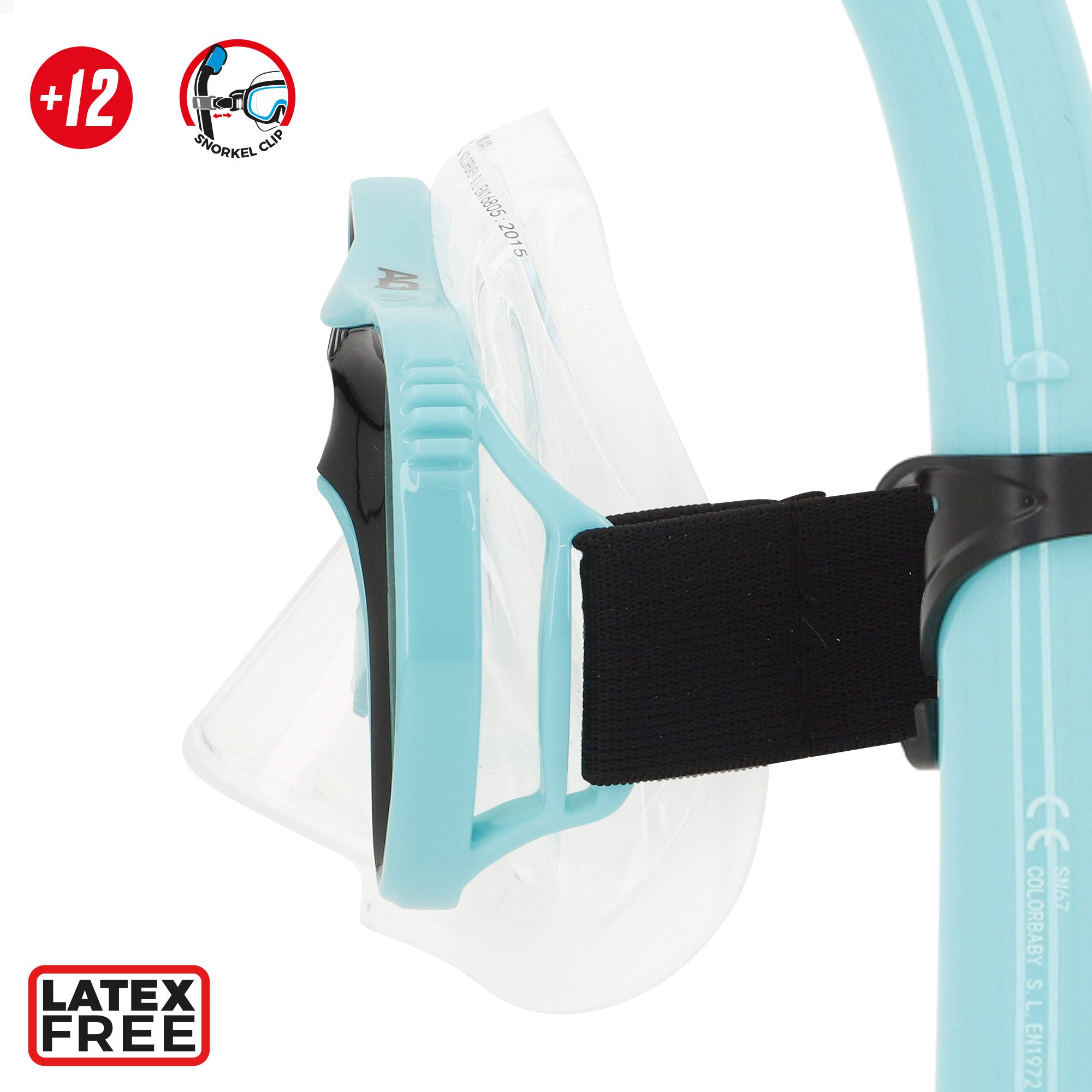Set snorkel adulto máscara y tubo silicona +12 años Aqua Sport