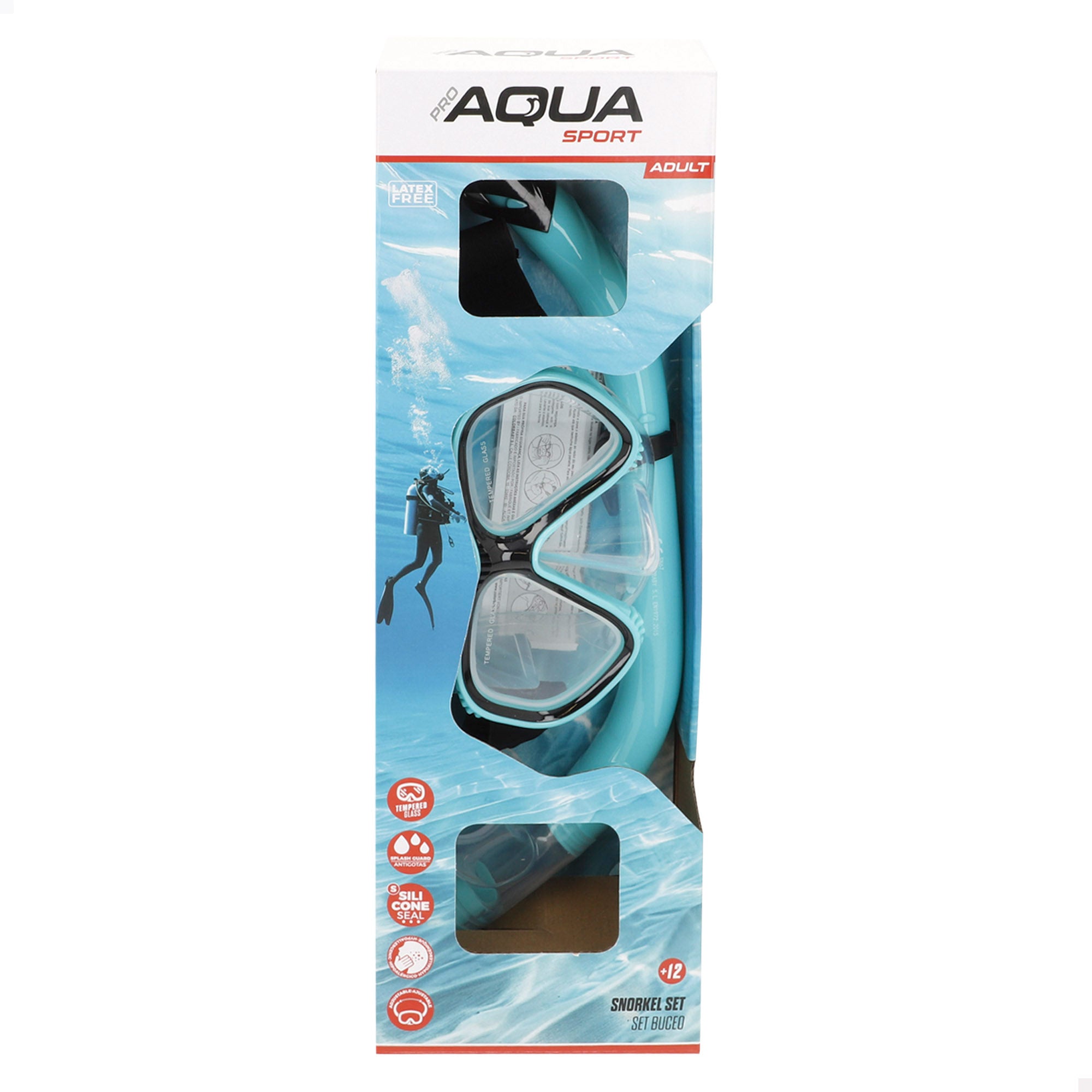 Set snorkel adulto máscara y tubo silicona +12 años Aqua Sport