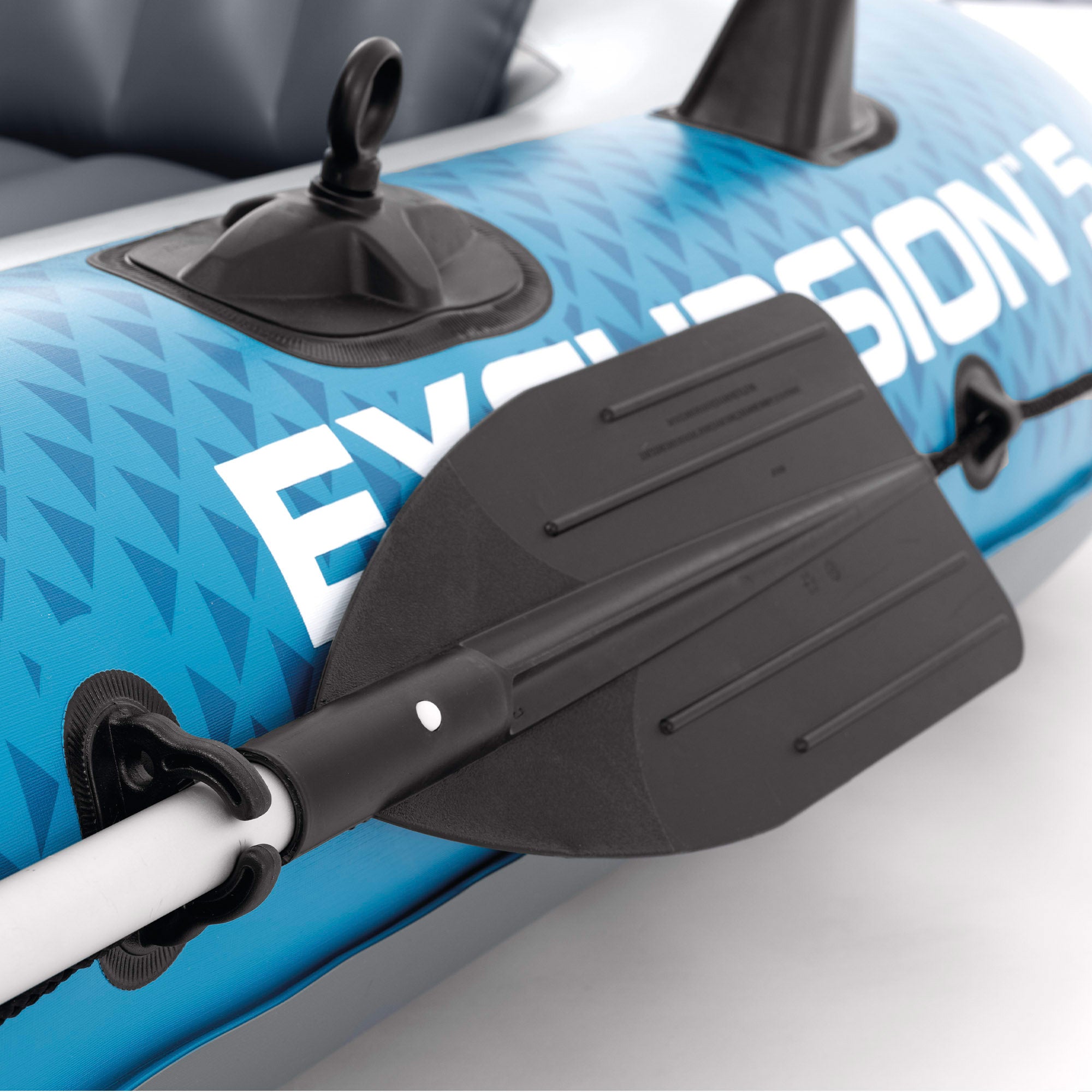 INTEX Barca hinchable Excursion 5 con remos, bomba de inflado y asientos hinchables