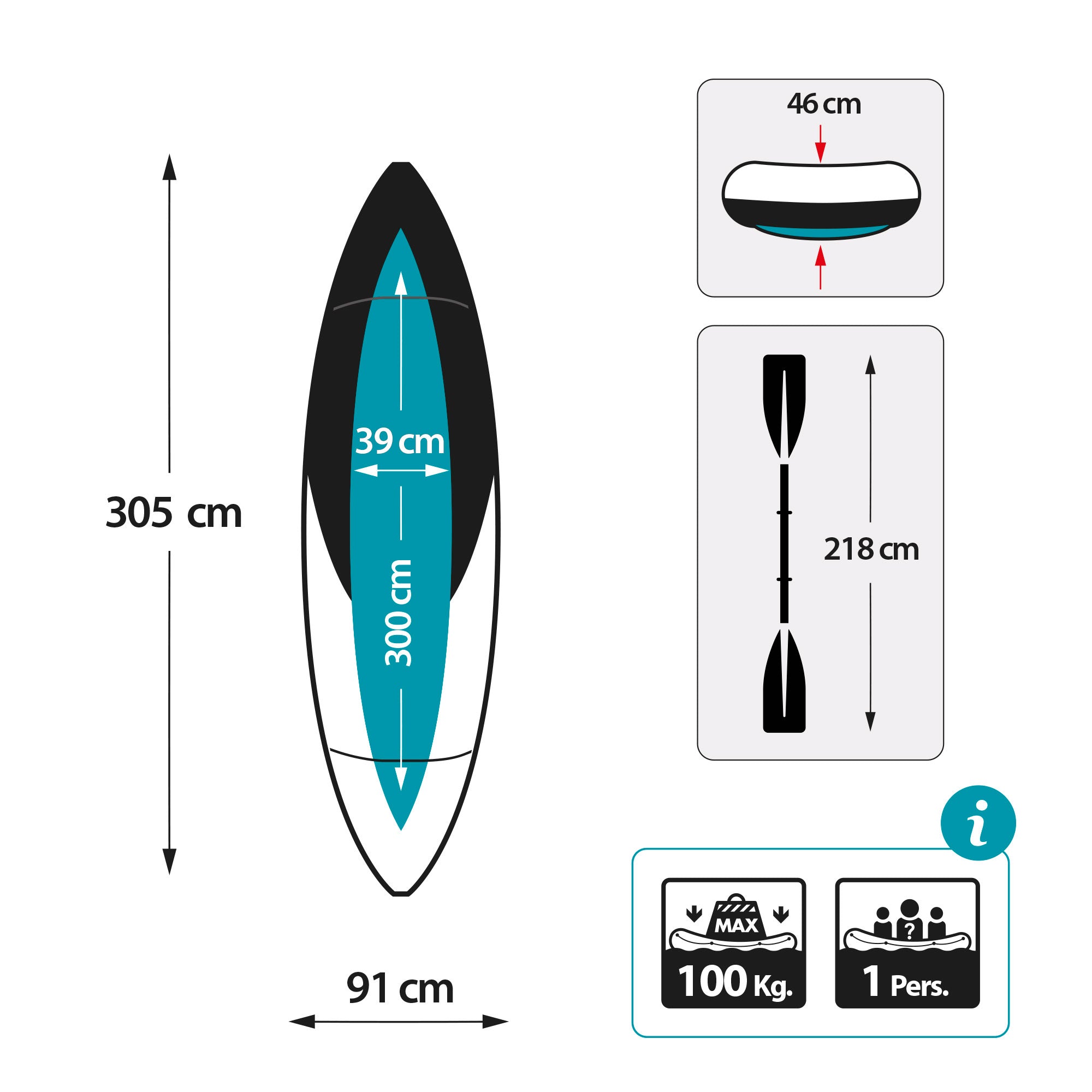 INTEX Kayak hinchable Excursion Pro K1 con soporte para móvil