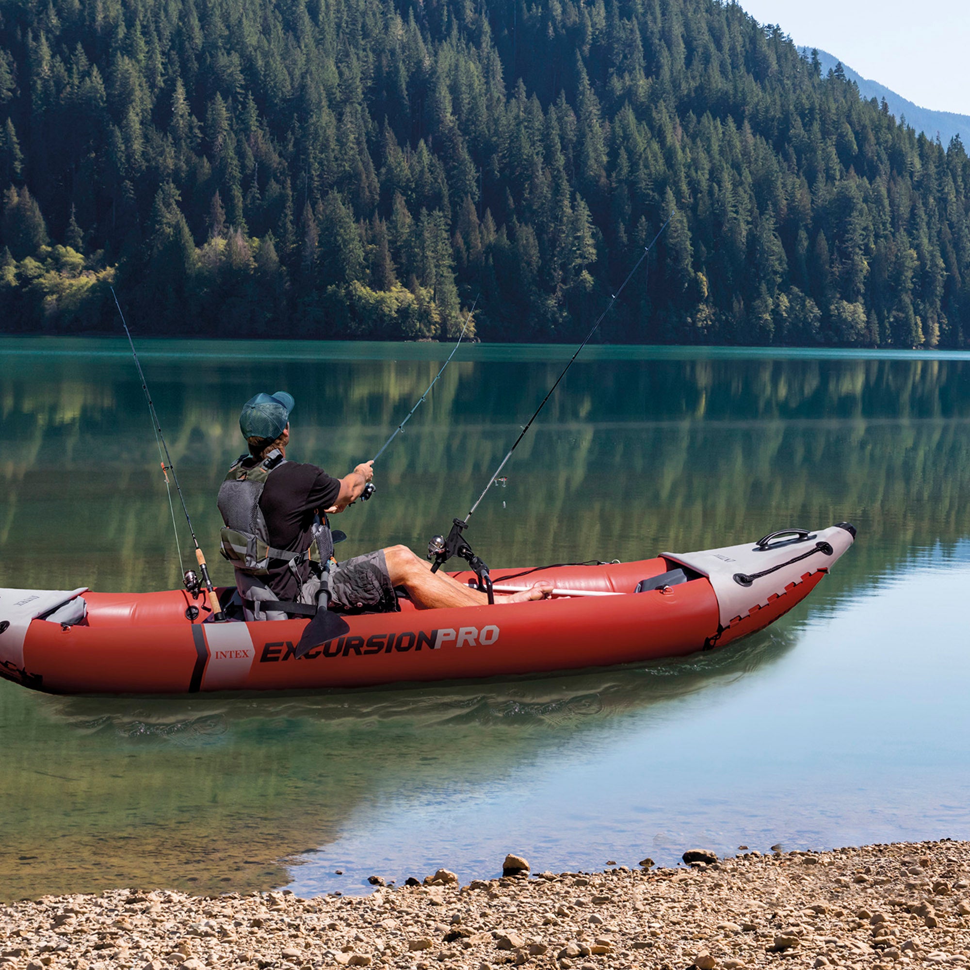 INTEX Kayak hinchable Excursion Pro K1 con soporte para móvil