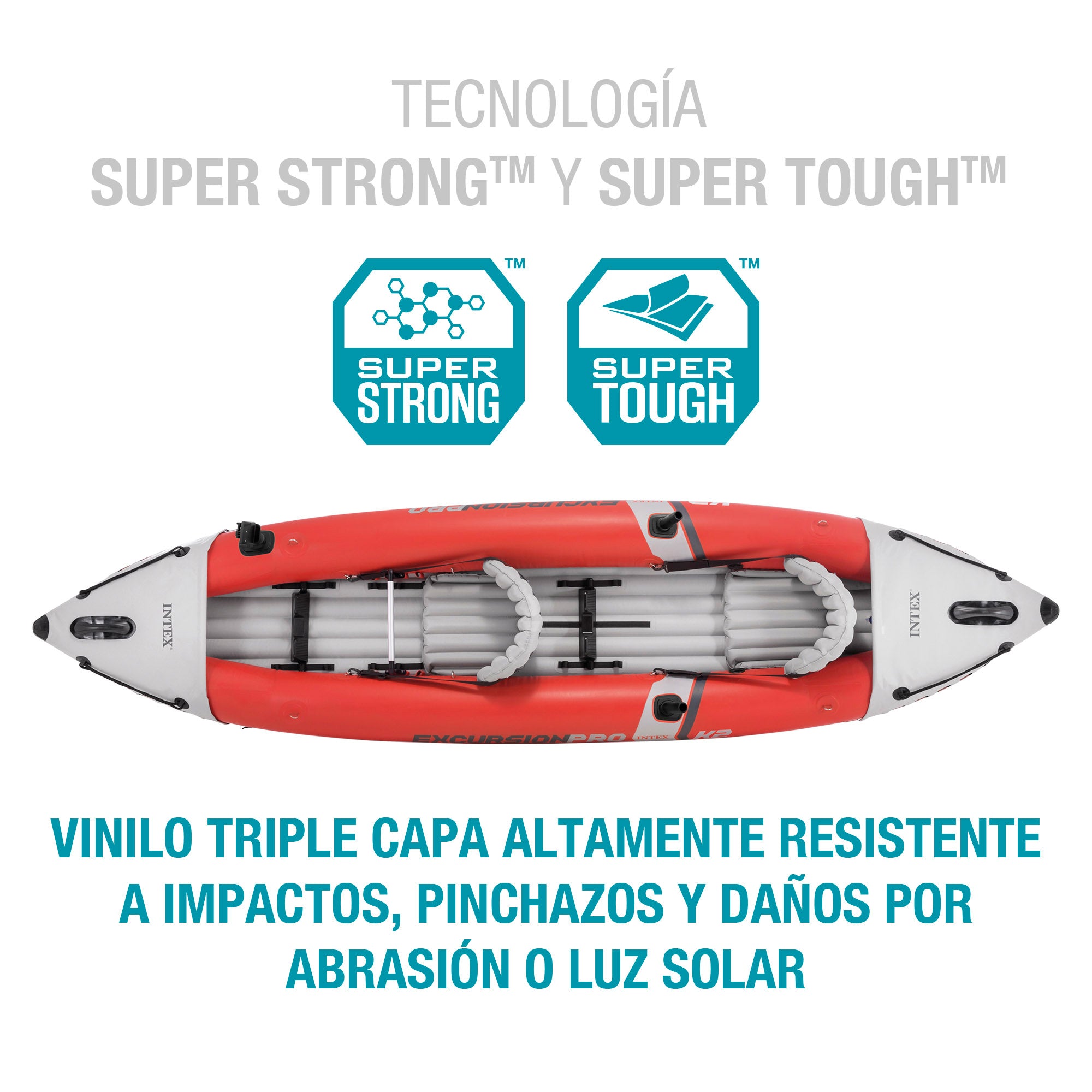 INTEX Kayak hinchable Excursion Pro K2 con soporte para móvil