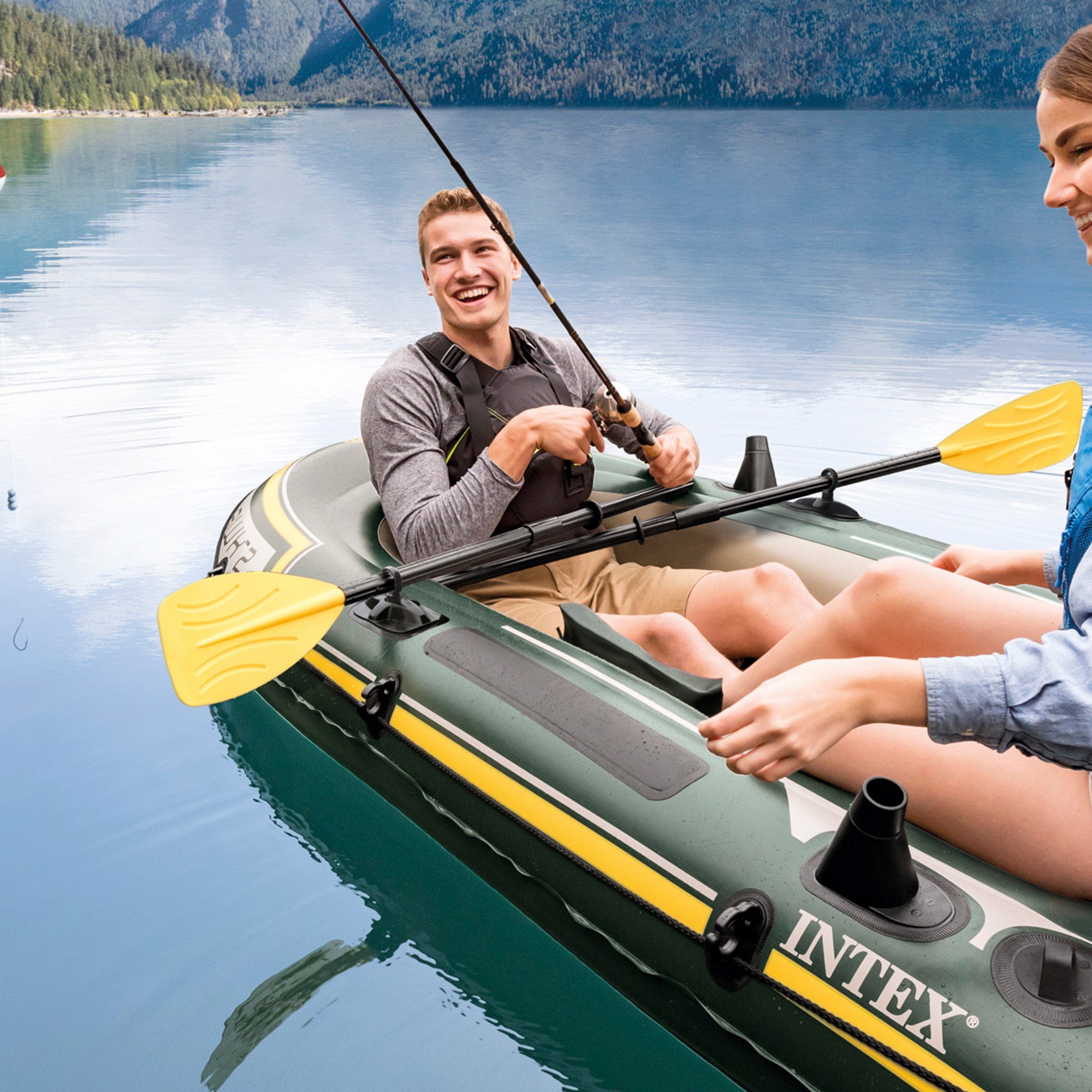 INTEX Barca hinchable seahawk 2 & remos - 236 x 114 x 41 cm