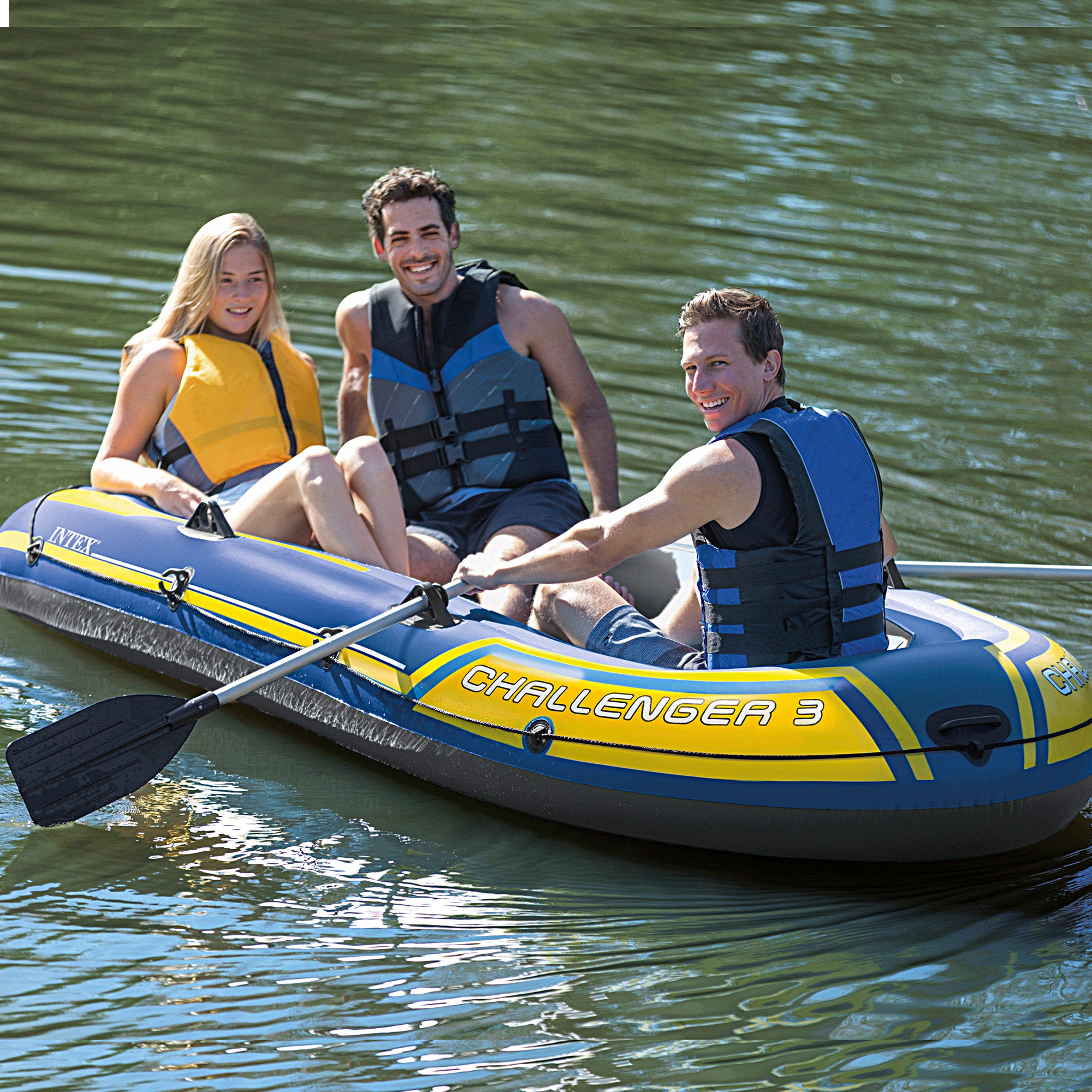 INTEX Barca hinchable challenger 3 con remos 295x137x43 cm