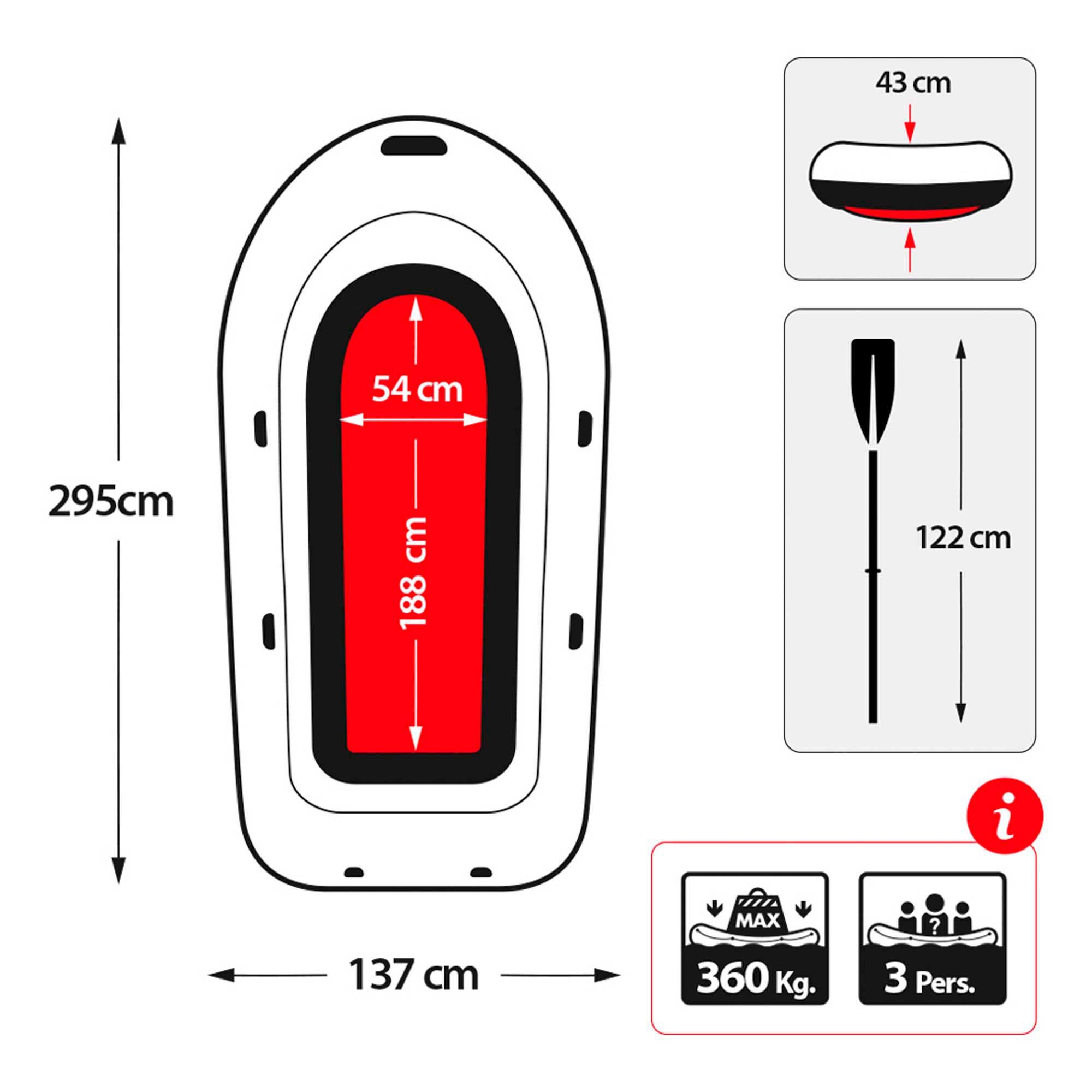 INTEX Barca hinchable seahawk 3 & remos aluminio - 295x137x43 cm