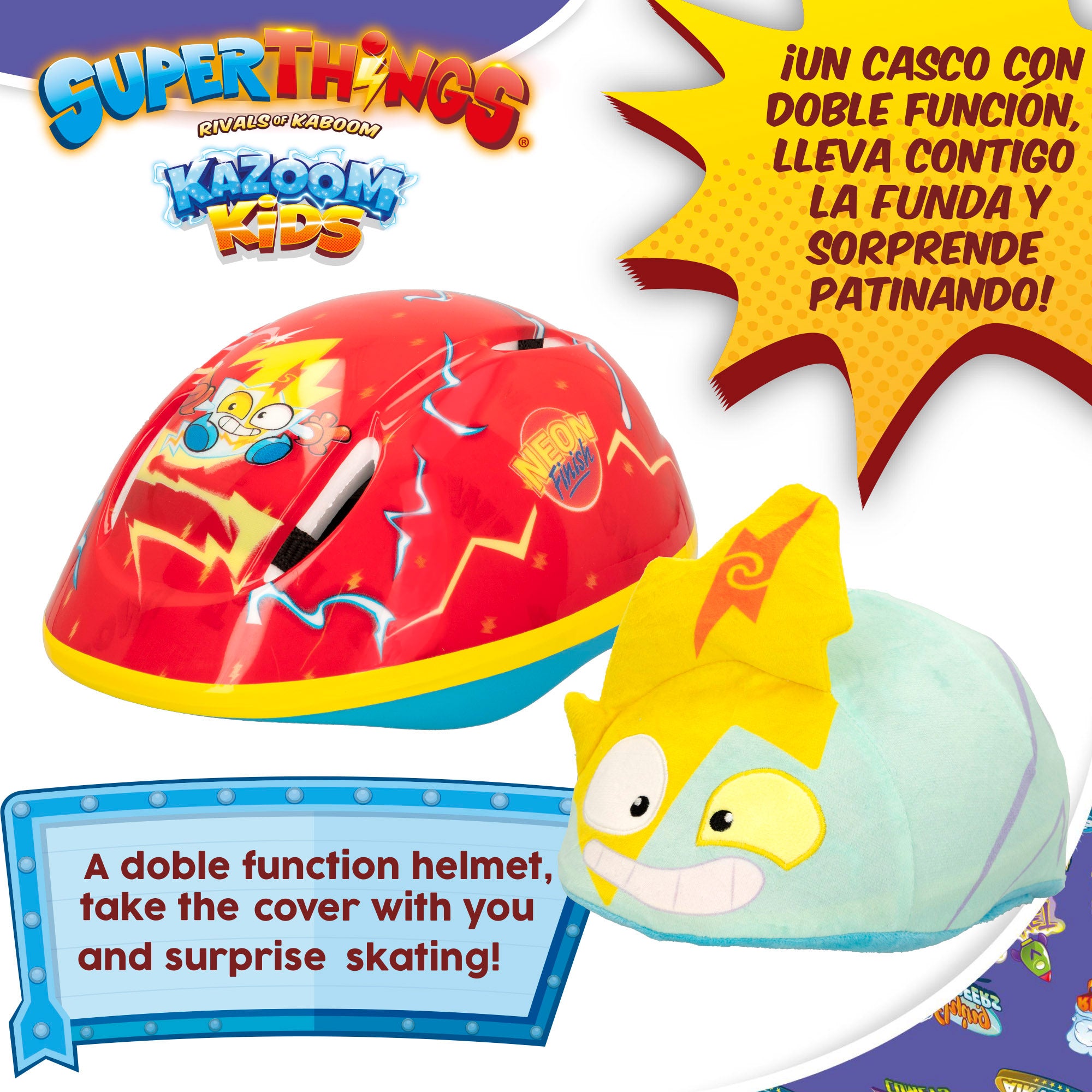 SuperThings Casco con funda 3D Neon Blast