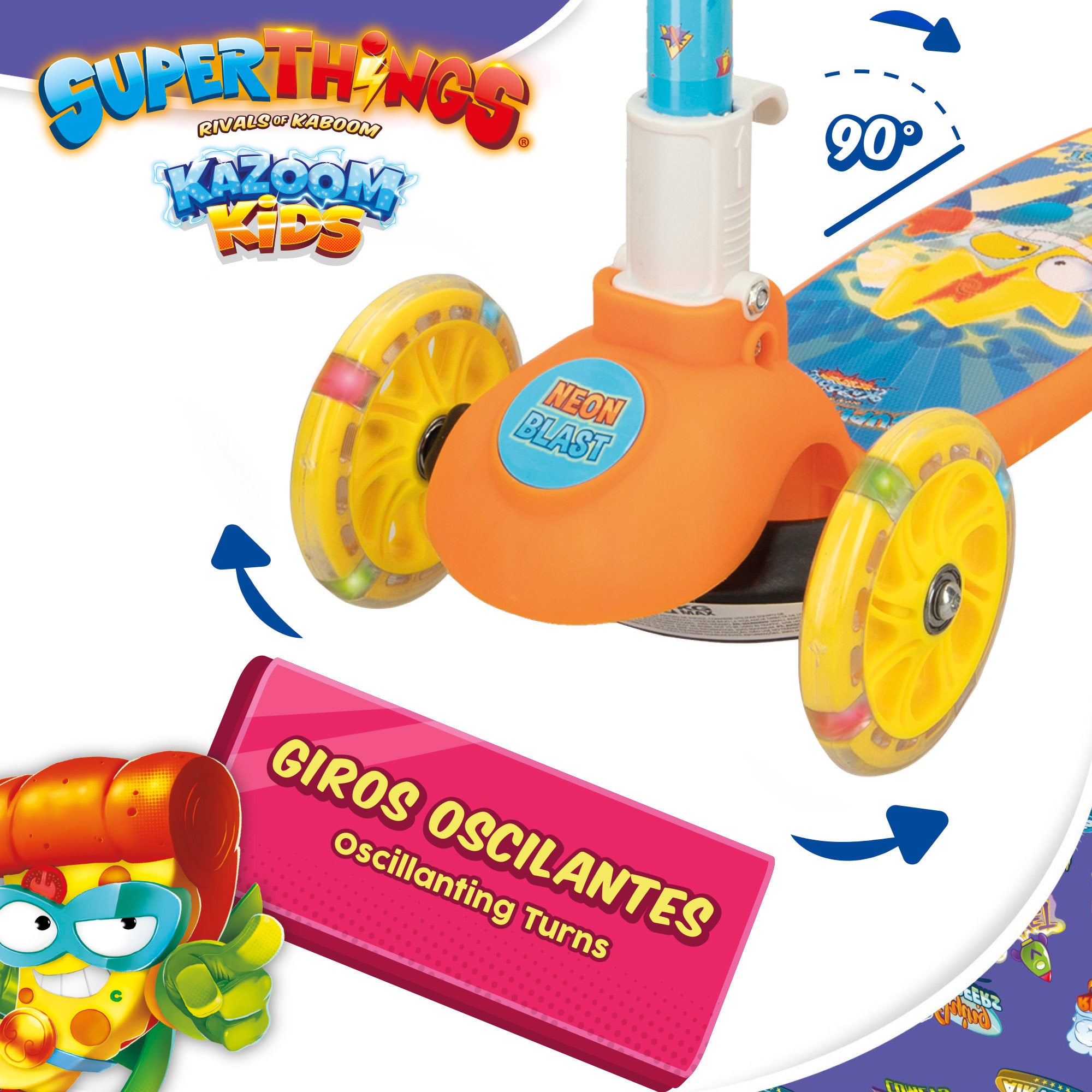 Trotinete de 3 rodas SuperThings Neon Blast