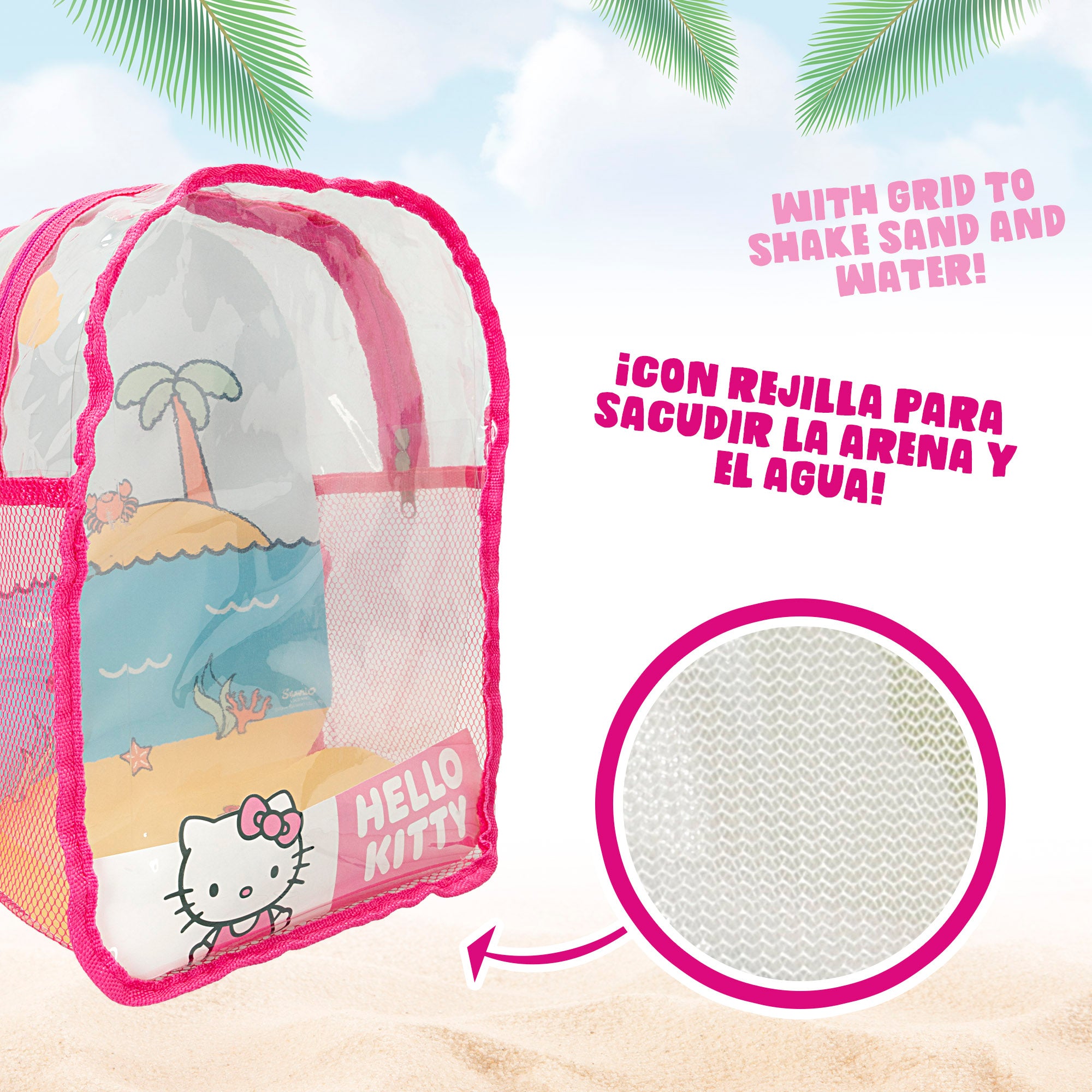 Hello Kitty Set cubo playa con accesorios y mochila transporte