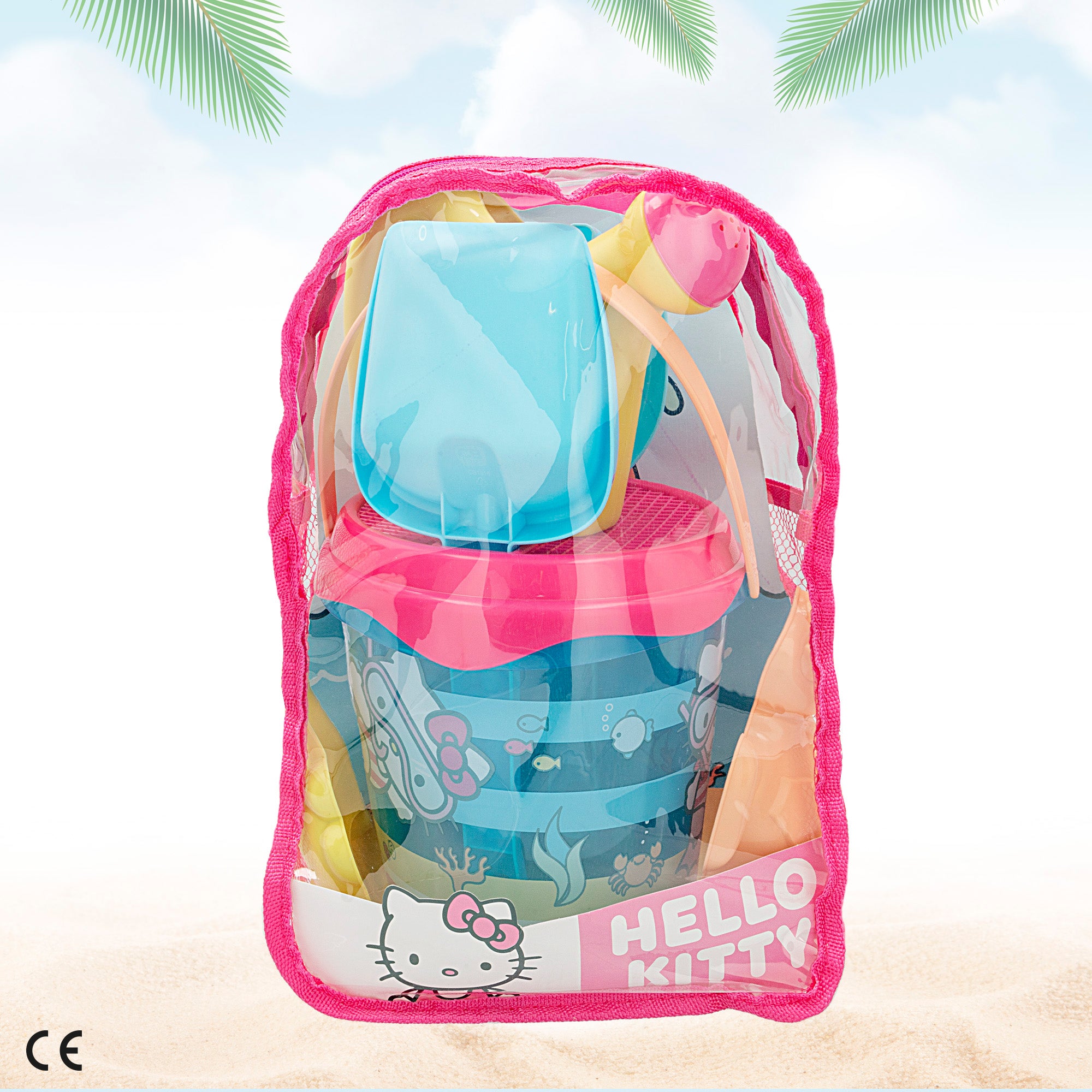 Hello Kitty Set cubo playa con accesorios y mochila transporte
