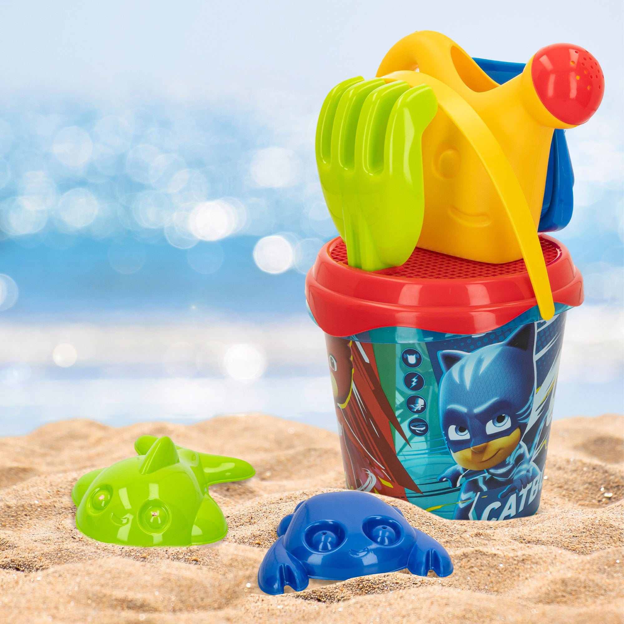 PJ Masks Set cubo playa con accesorios y mochila transporte