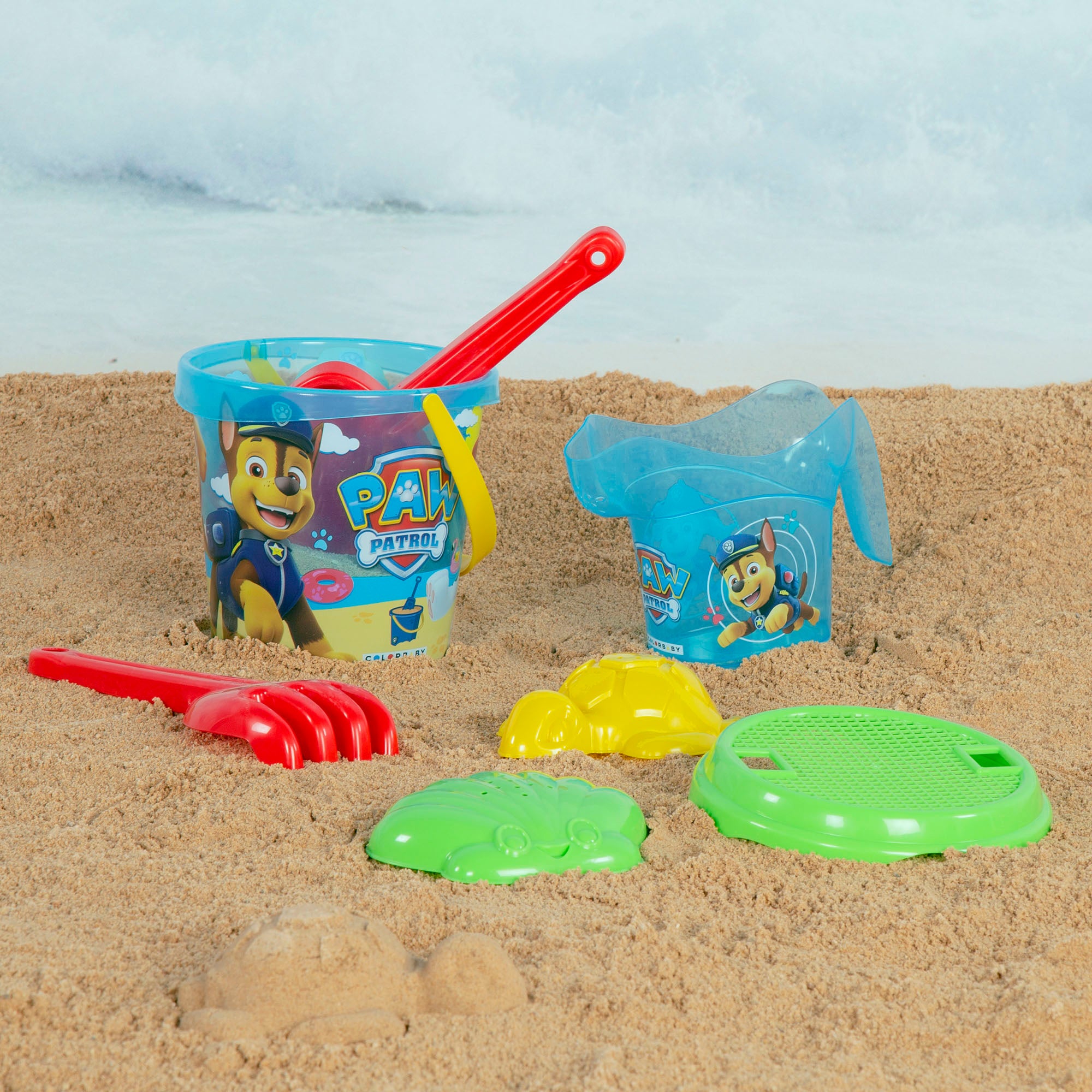 La Patrulla Canina Set cubo de playa con accesorios y mochila transporte