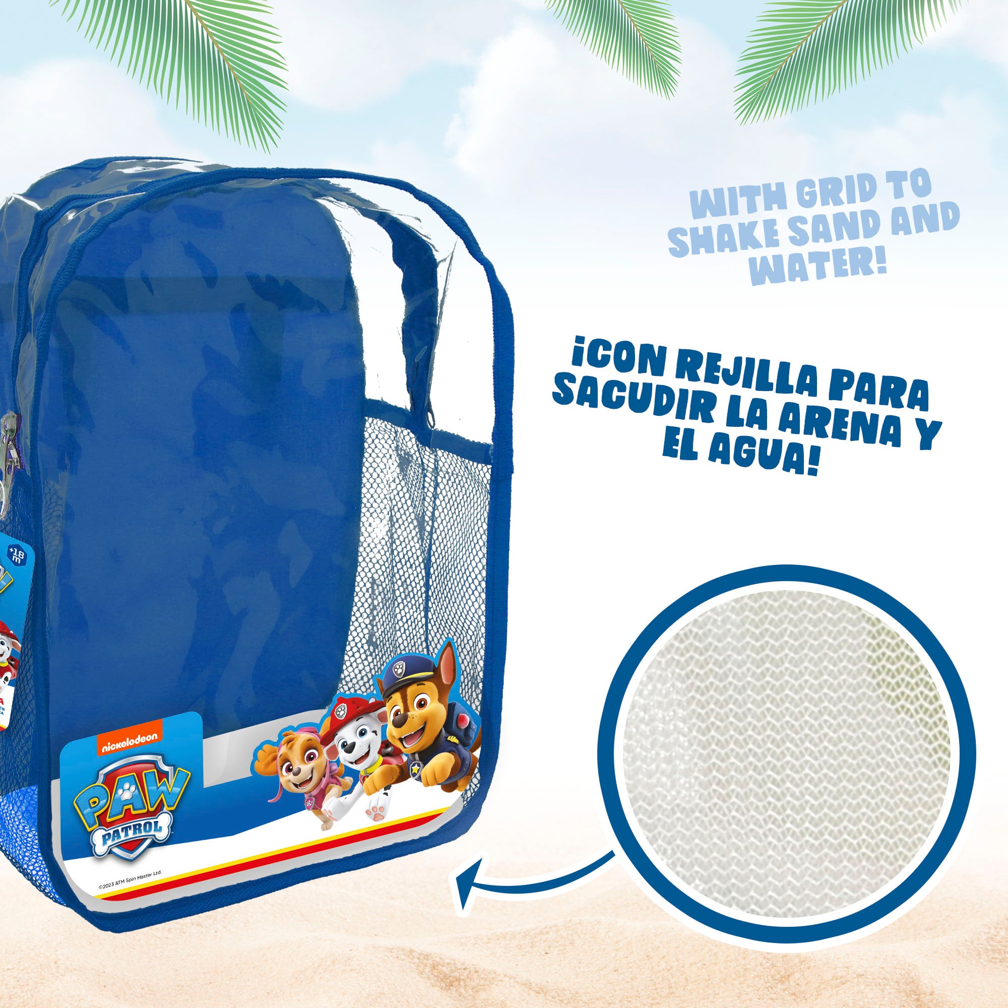 La Patrulla Canina Set cubo de playa con accesorios y mochila transporte