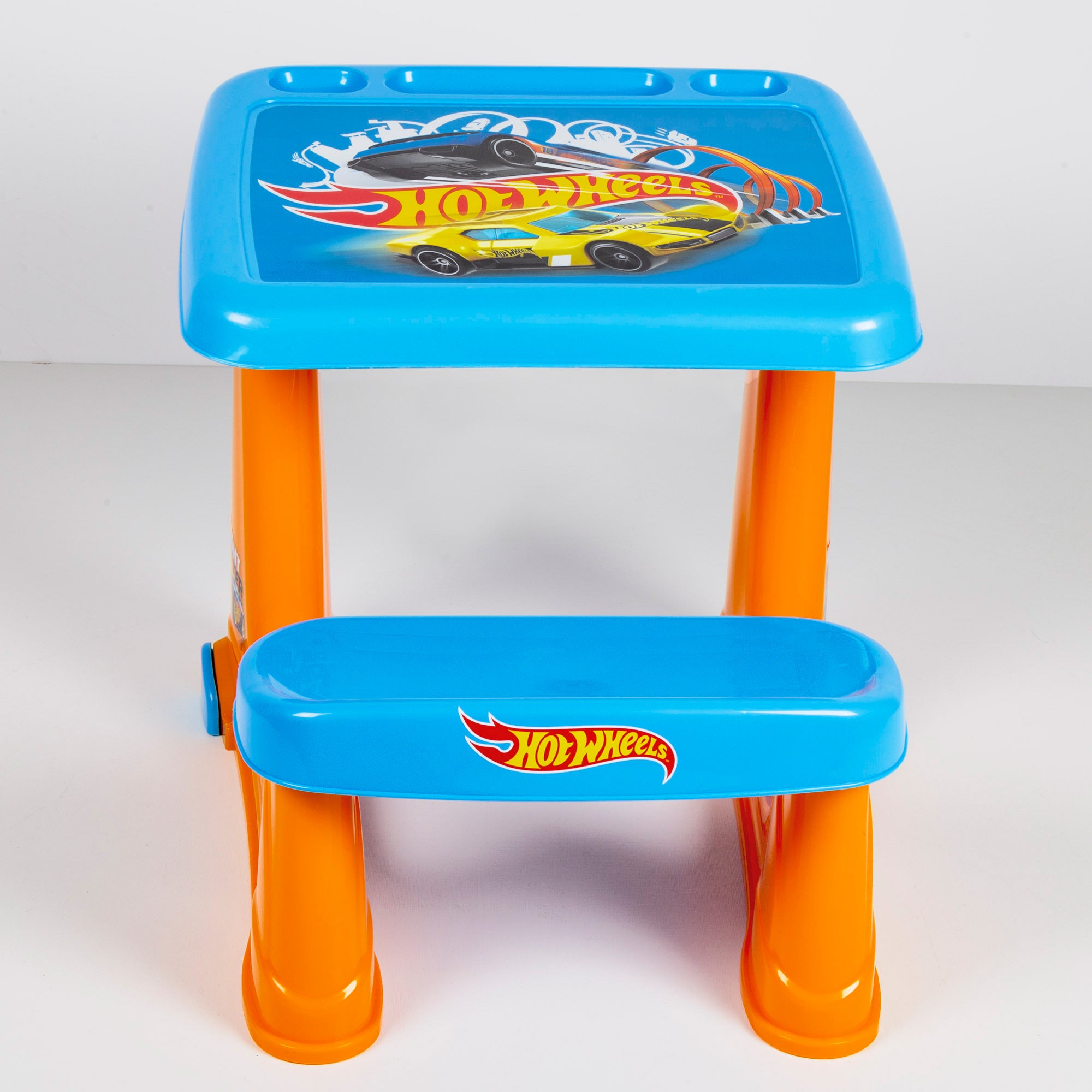 Hot Wheels Pupitre infantil con asiento y reposapiés