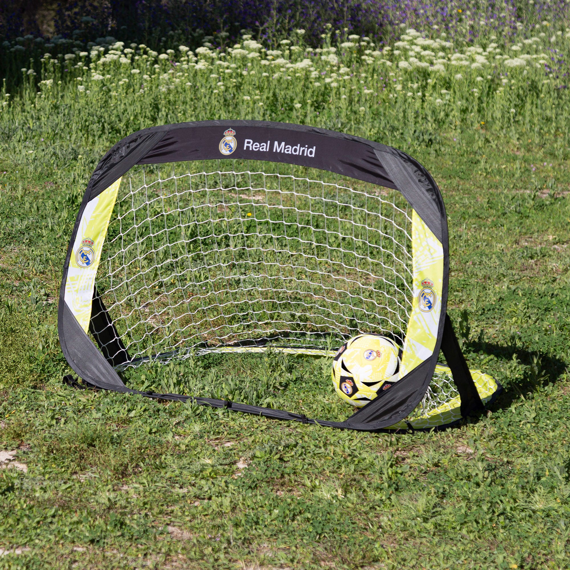 Real Madrid Set 2 porterías fútbol pop-up 120x80x80 cm