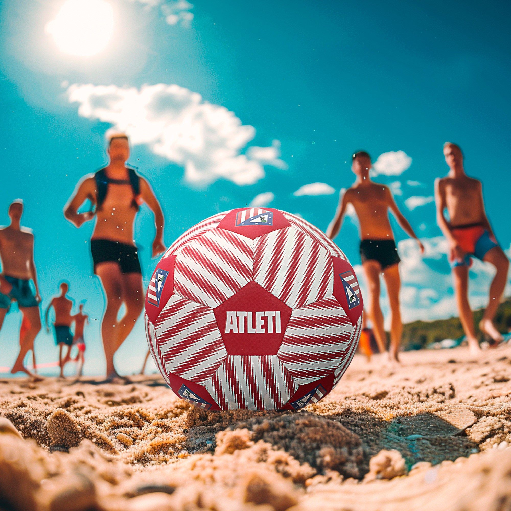 Atleti Balón fútbol playa talla 5 (deshinchado)