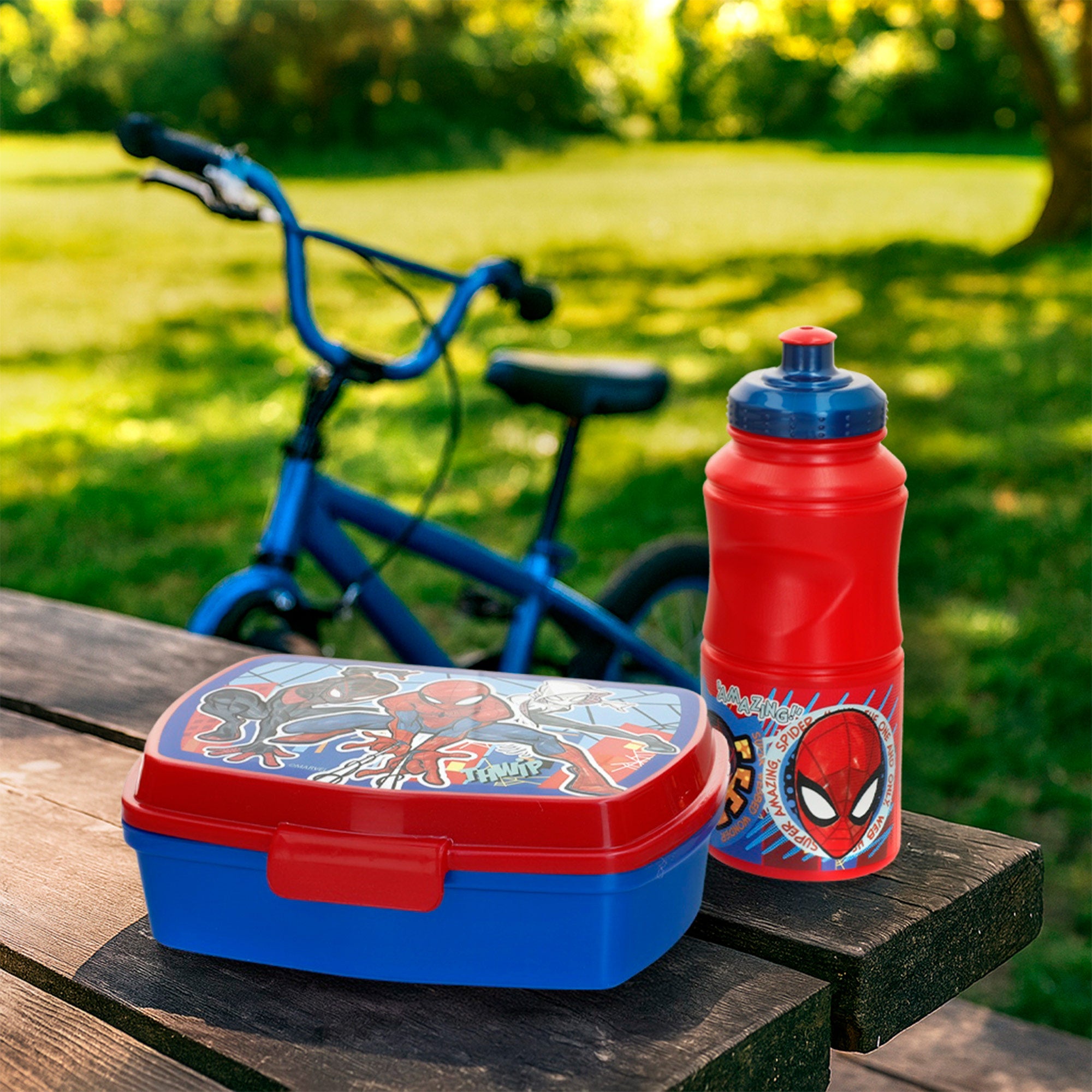 Spider-Man Set infantil sandwichera y botella 380 ml colegio