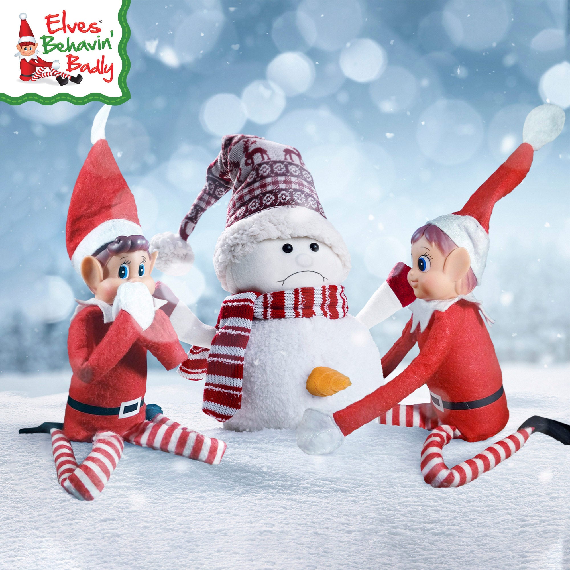 Elves Behavin' Badly Pack 2 elfos traviesos originales (chico y chica) 30 cm
