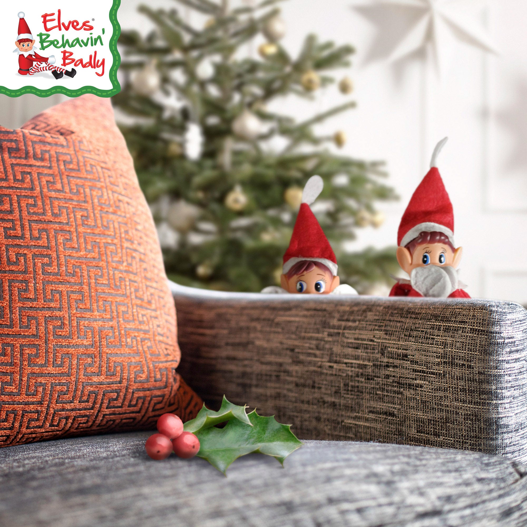 Elves Behavin' Badly Pack 2 elfos traviesos originales (chico y chica) 30 cm