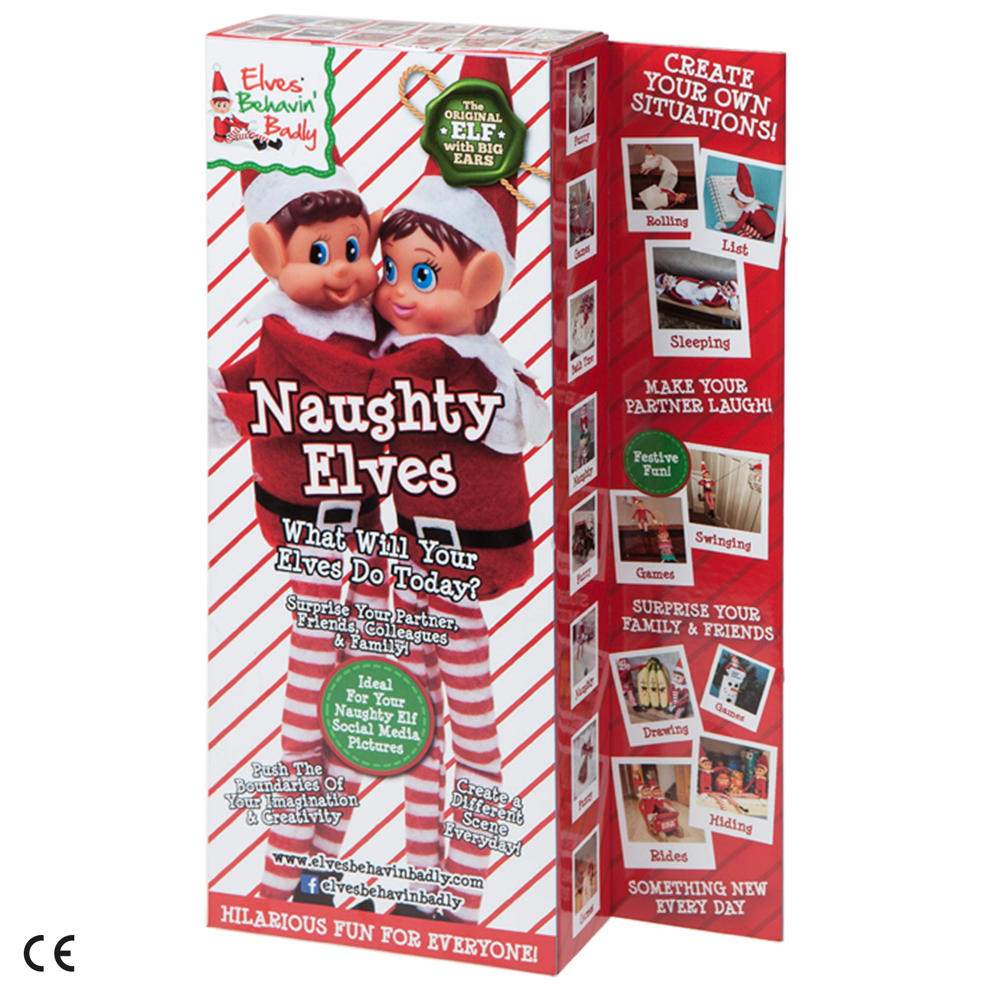 Elves Behavin' Badly Pack 2 elfos traviesos originales (chico y chica) 30 cm