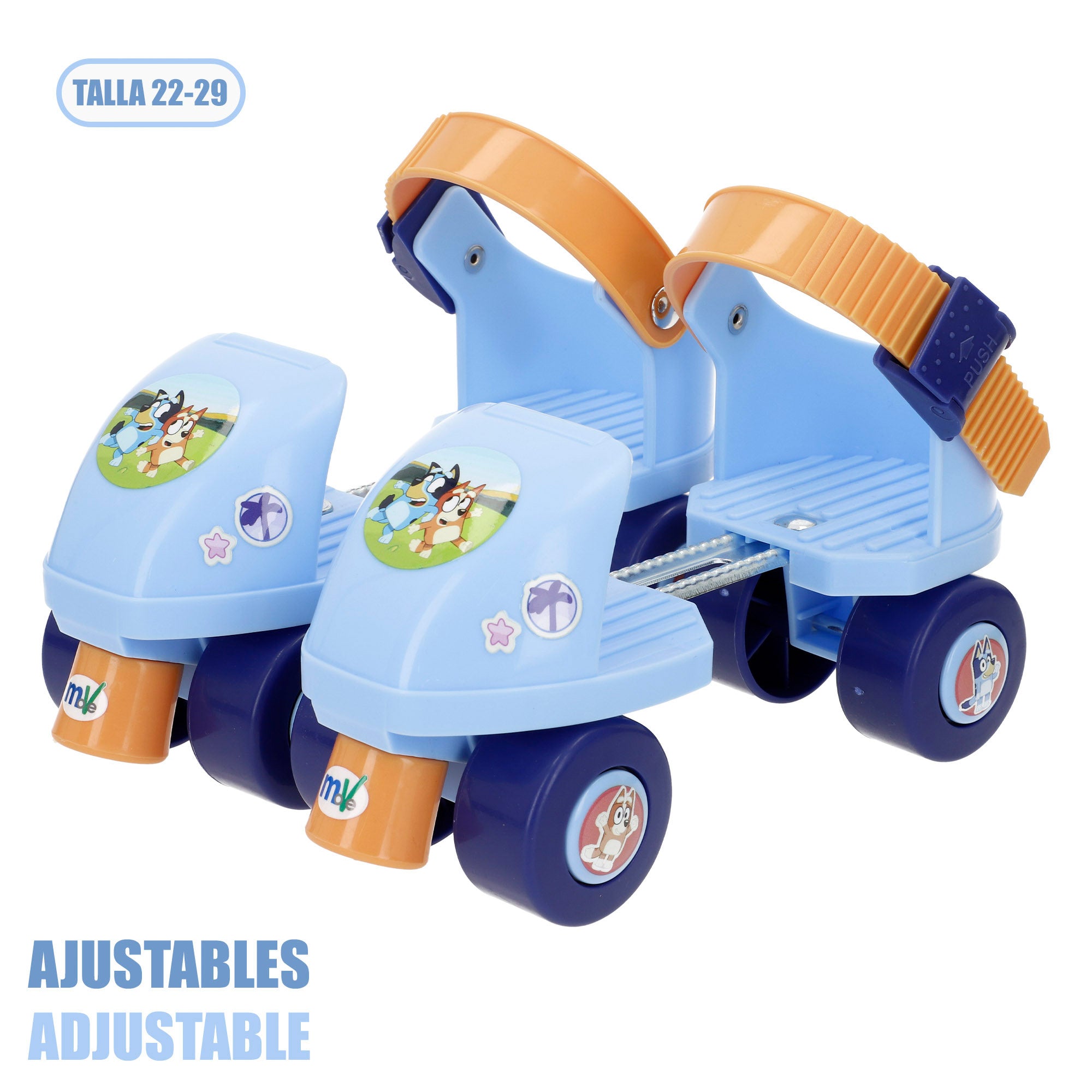 Bluey Patines 4 ruedas ajustables talla 22-29 máx. 20 kg