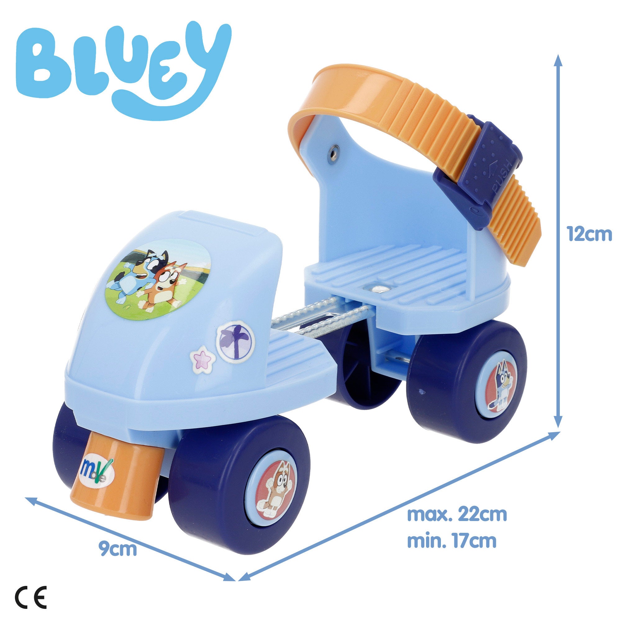 Bluey Patines 4 ruedas ajustables talla 22-29 máx. 20 kg