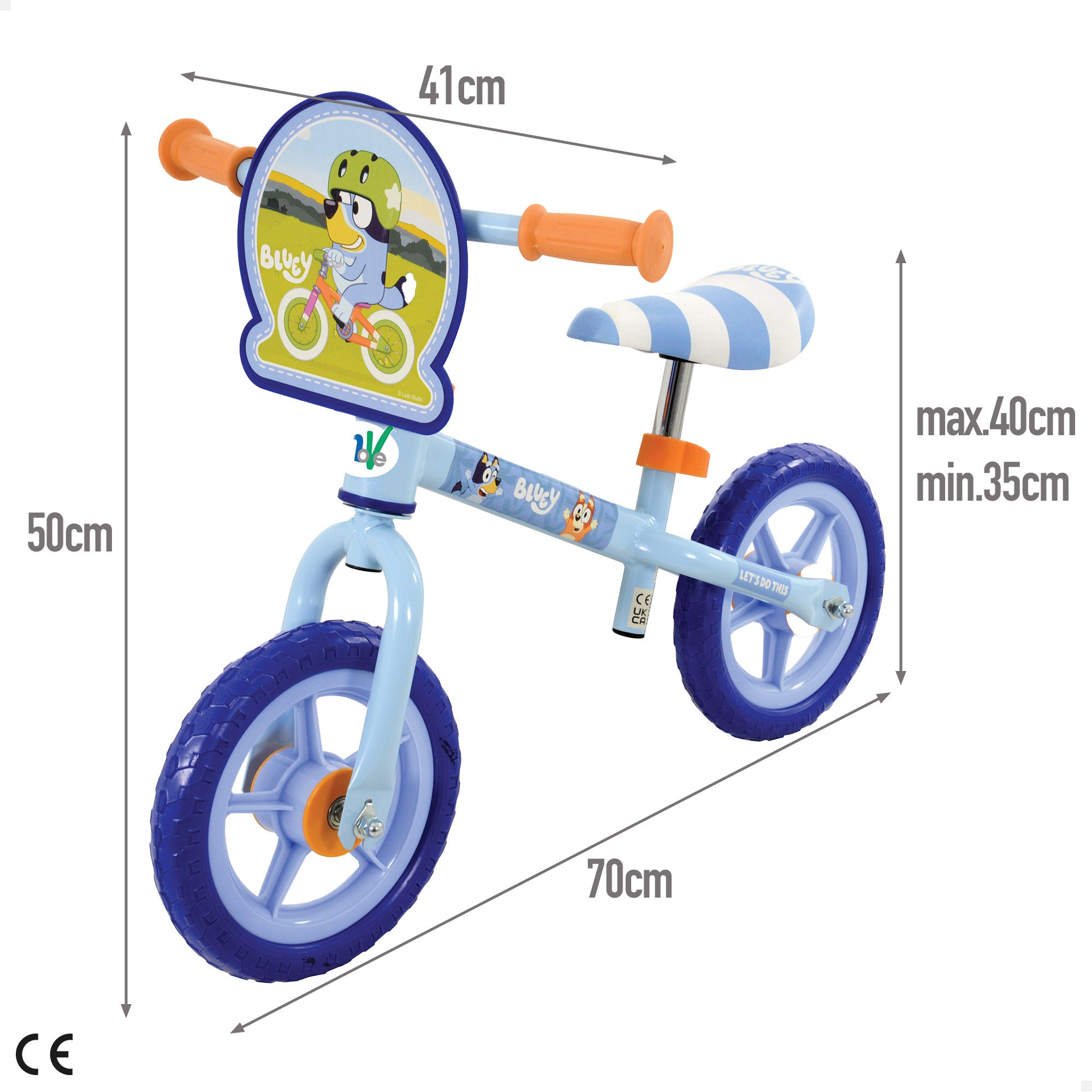 Bluey Bicicleta sin pedales regulable en altura máx. 20 kg
