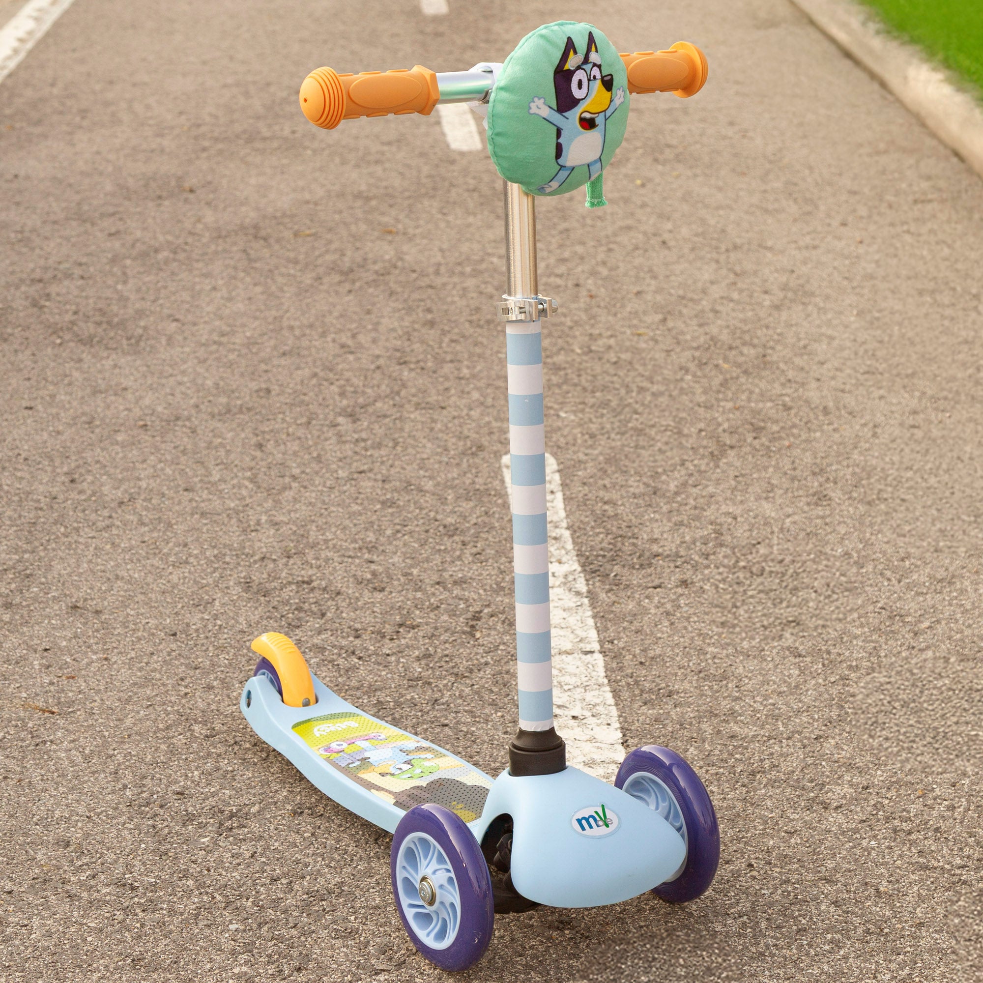 Bluey Patinete infantil 3 ruedas con bolsa delantera