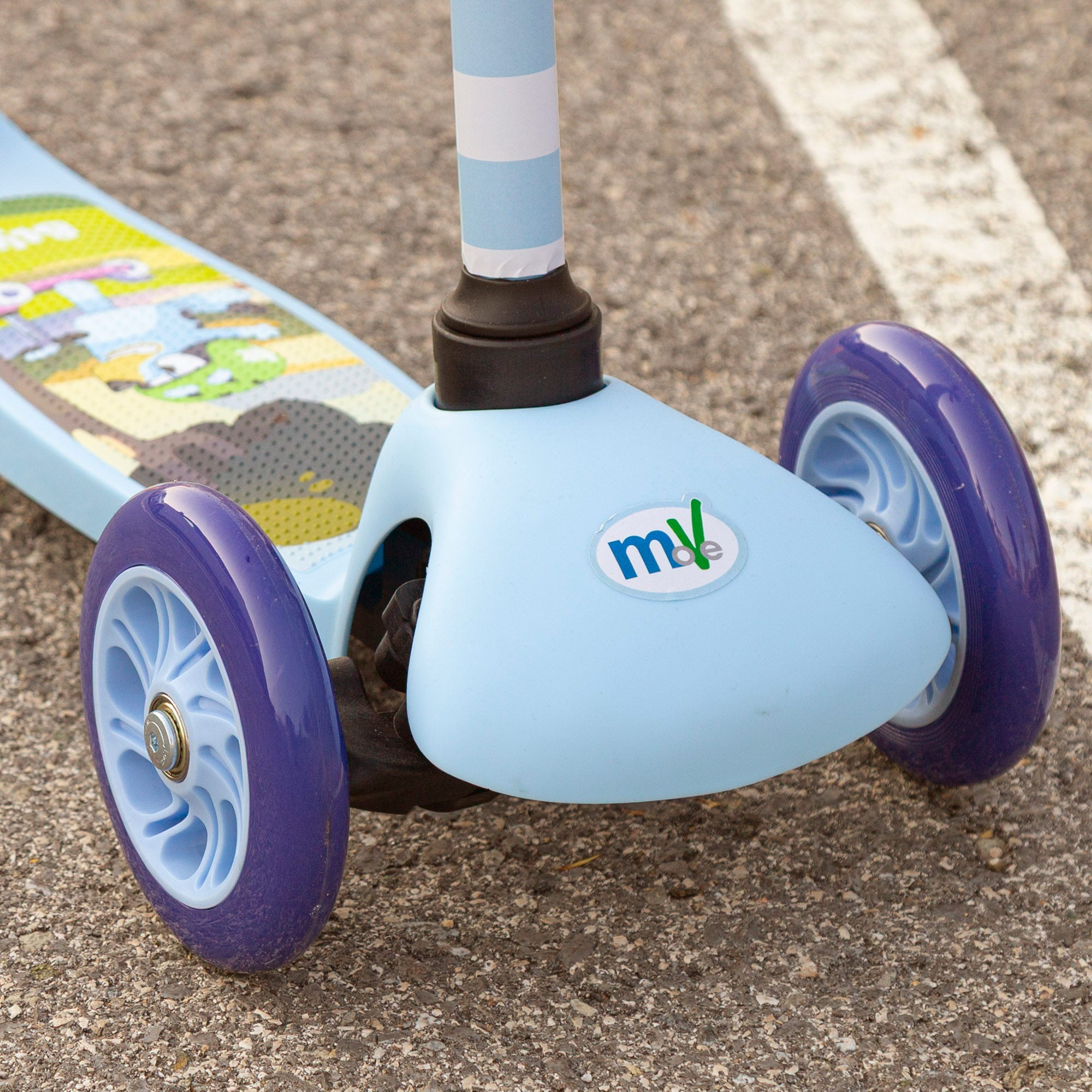 Bluey Patinete infantil 3 ruedas con bolsa delantera