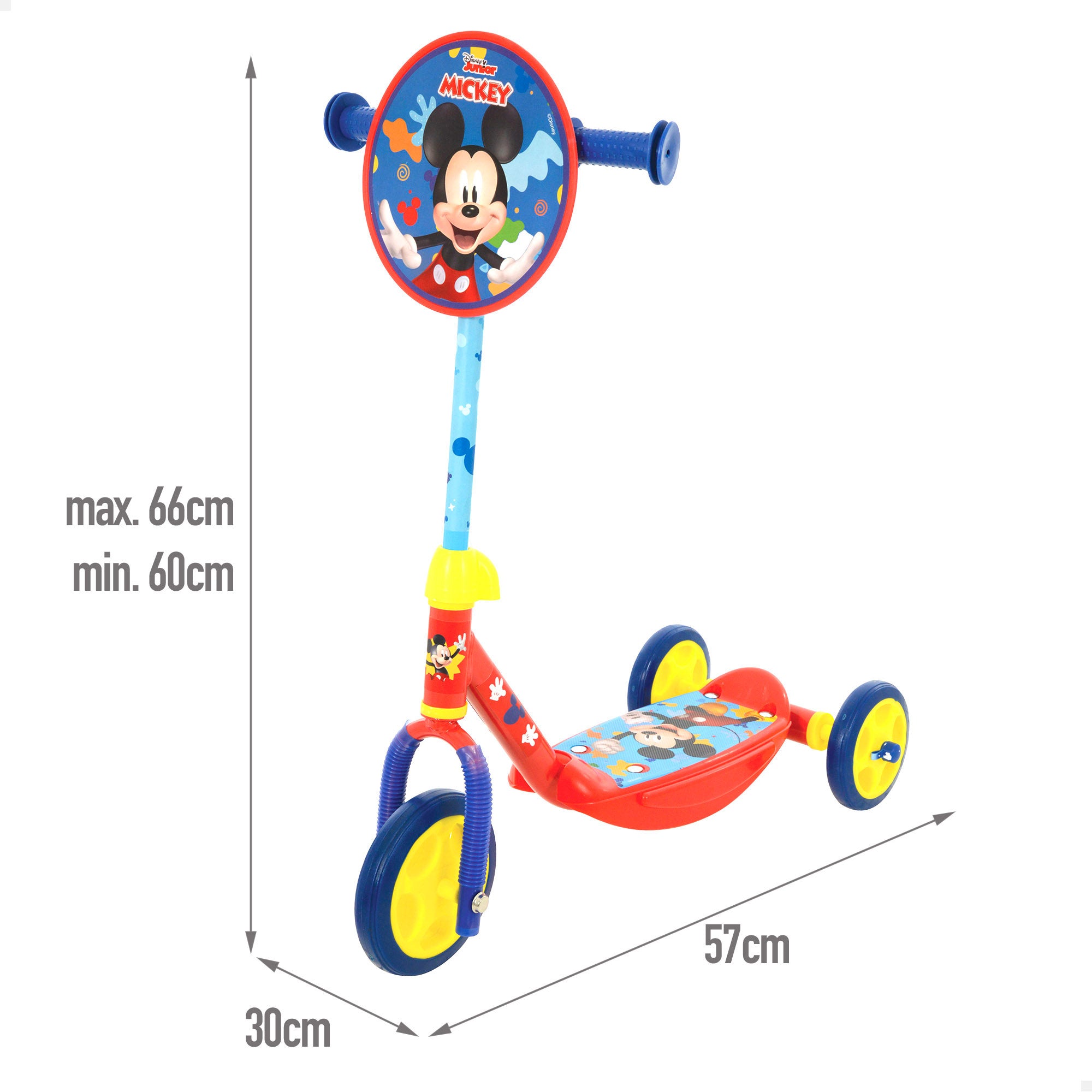 Mickey Patinete 3 ruedas 57x30x60-66 cm máx. 20 kg + 2 años