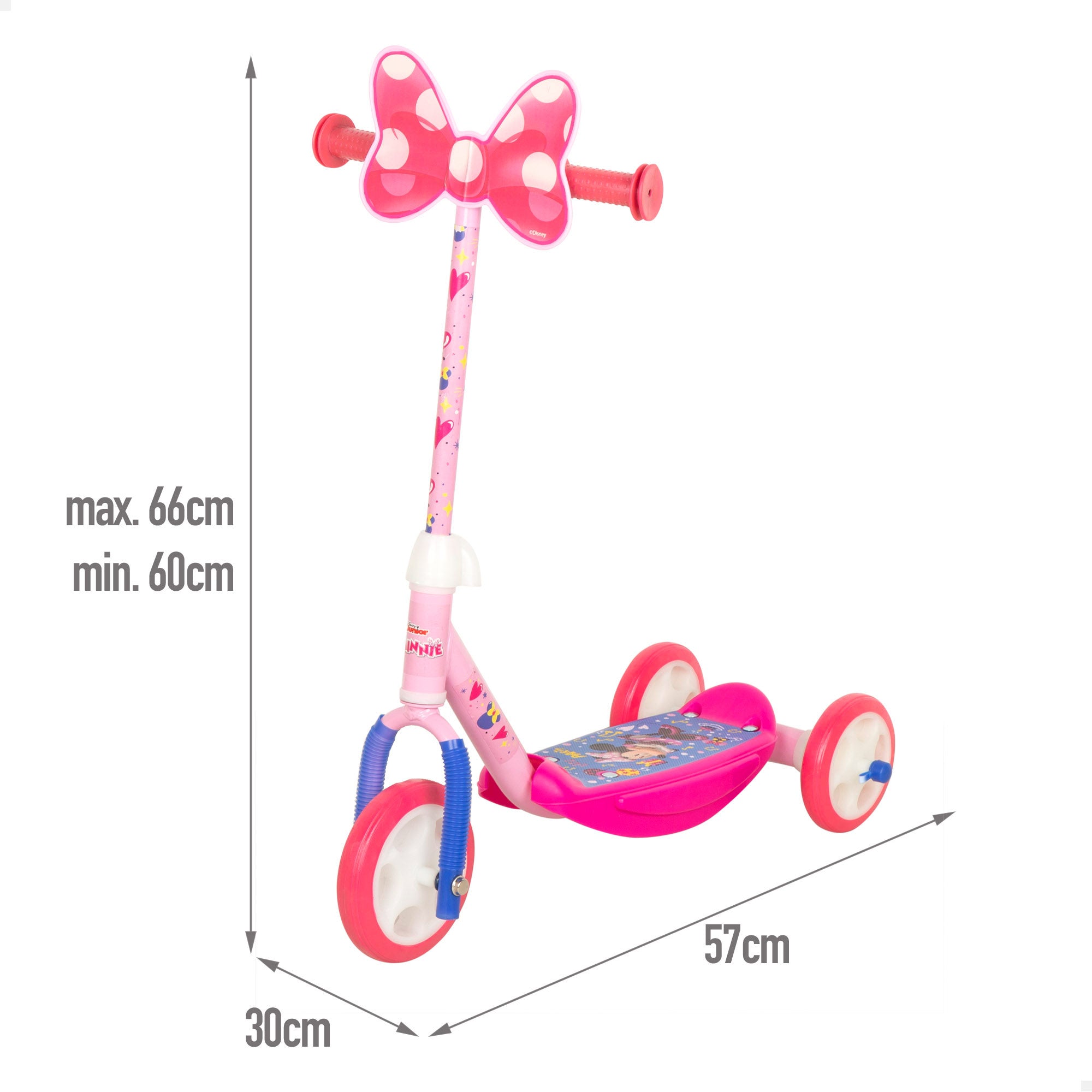 Minnie Patinete 3 ruedas 57x30x60-66 cm máx. 20 kg + 2 años