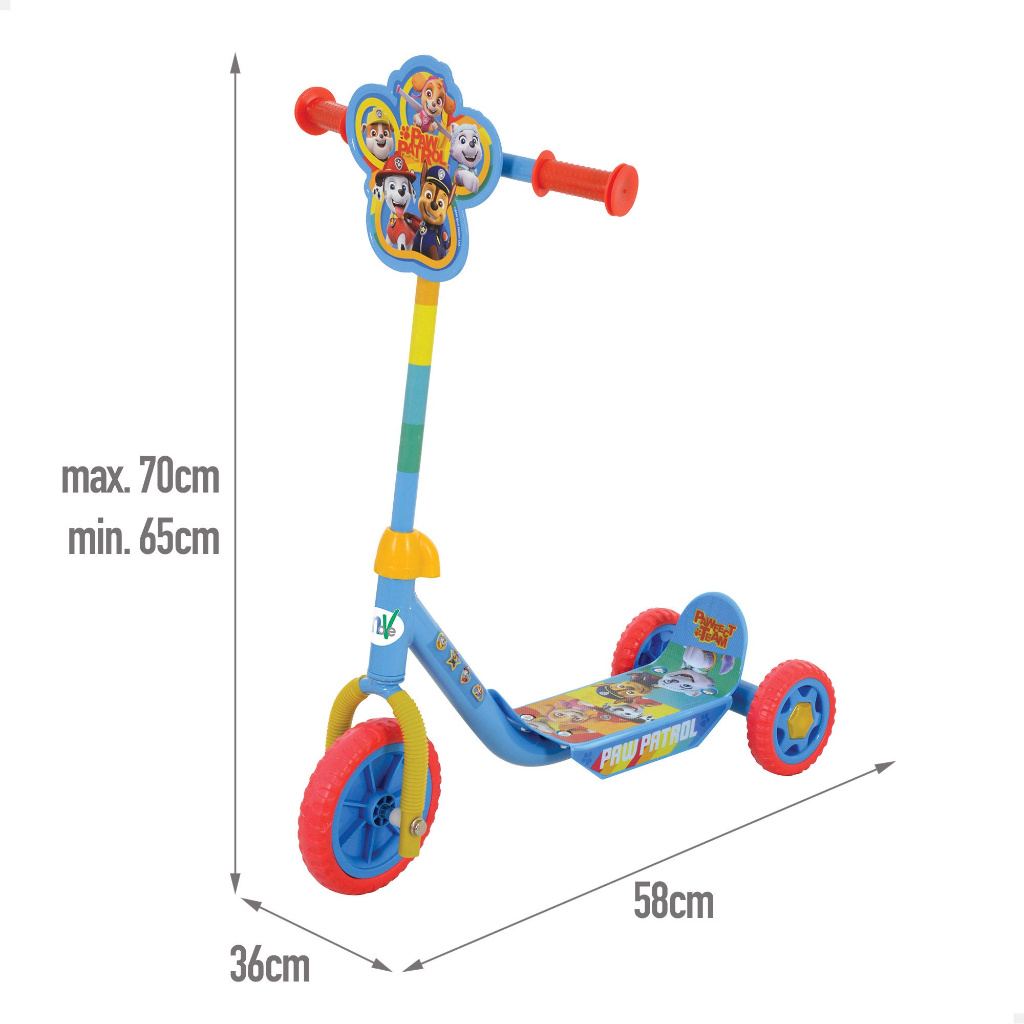La Patrulla Canina Patinete 3 ruedas 58x36x65-70 cm máx. 20 kg