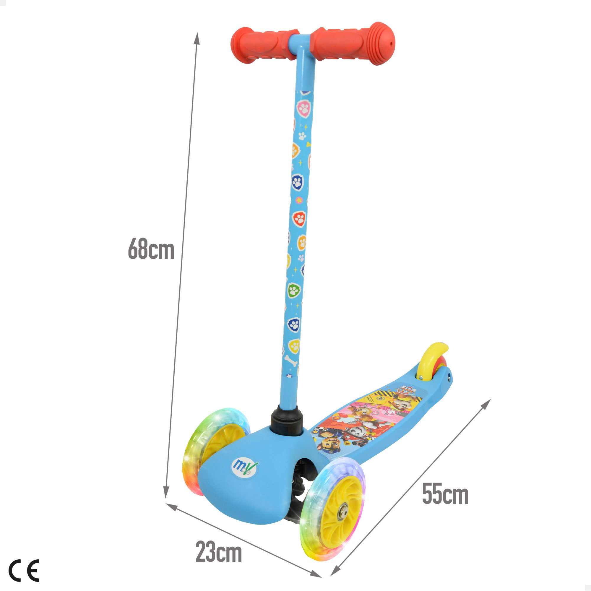 La Patrulla Canina Patinete 3 ruedas máx. 20 kg con luces y freno