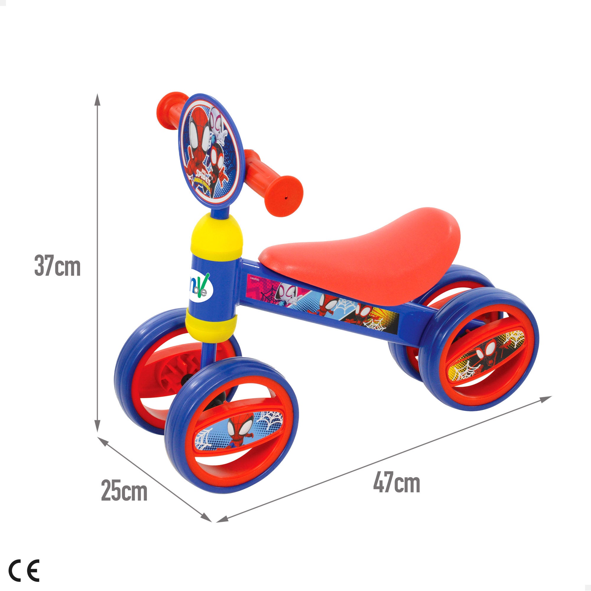 Triciclo infantil Spidey, peso máximo de 15 kg.