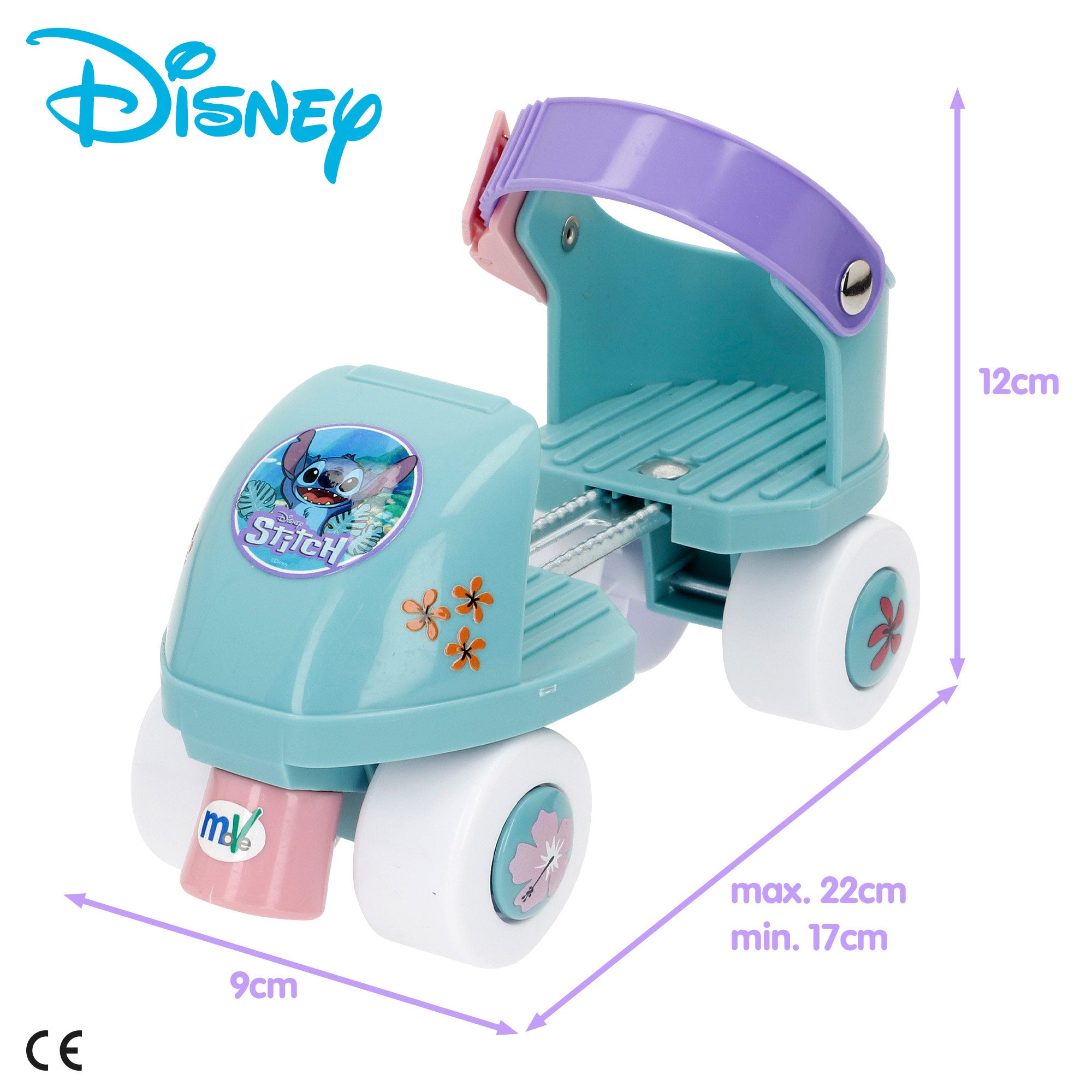 Stitch Patines 4 ruedas ajustables talla 22-29 máx. 20 kg +3 años