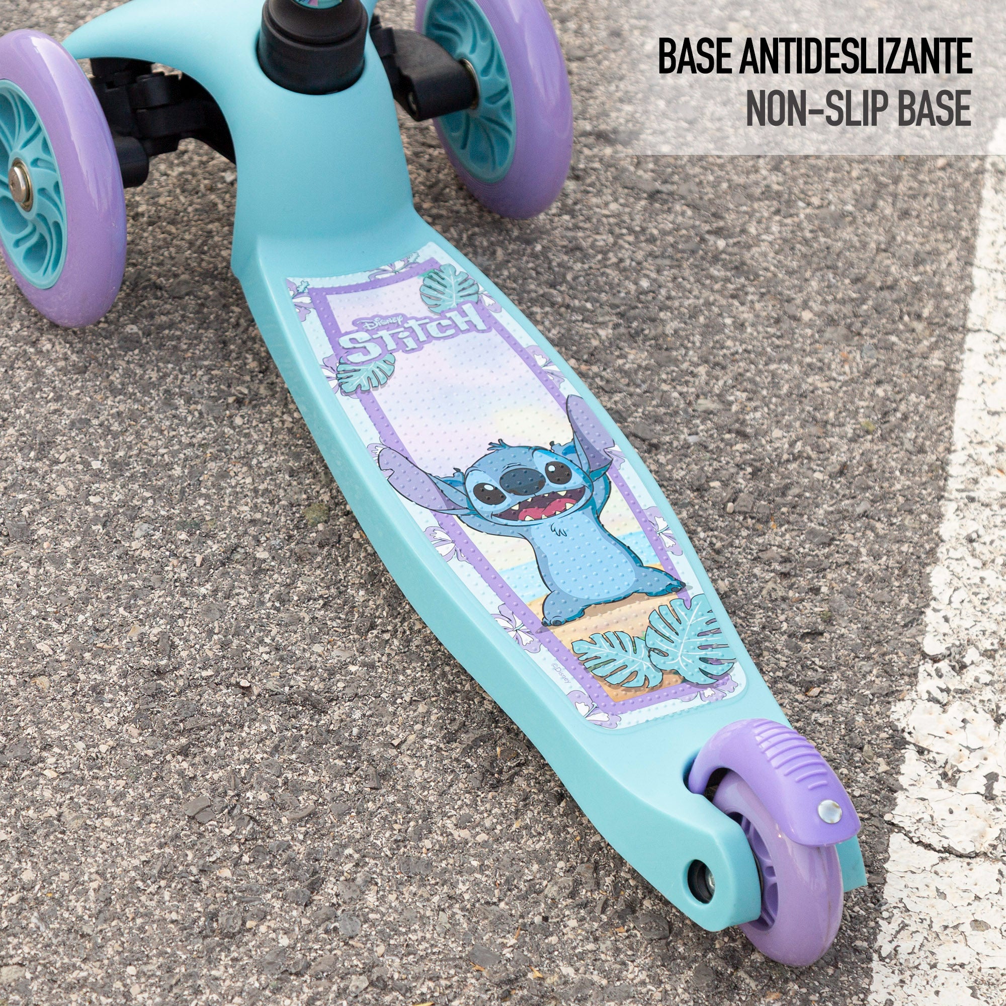 Stitch Patinete infantil 3 ruedas con bolsillo delantero
