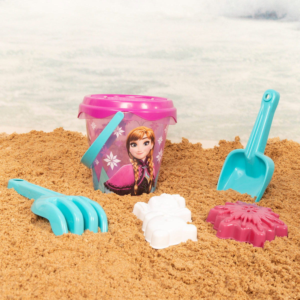 Frozen Set cubo de praia com poncho, acessórios e mochila