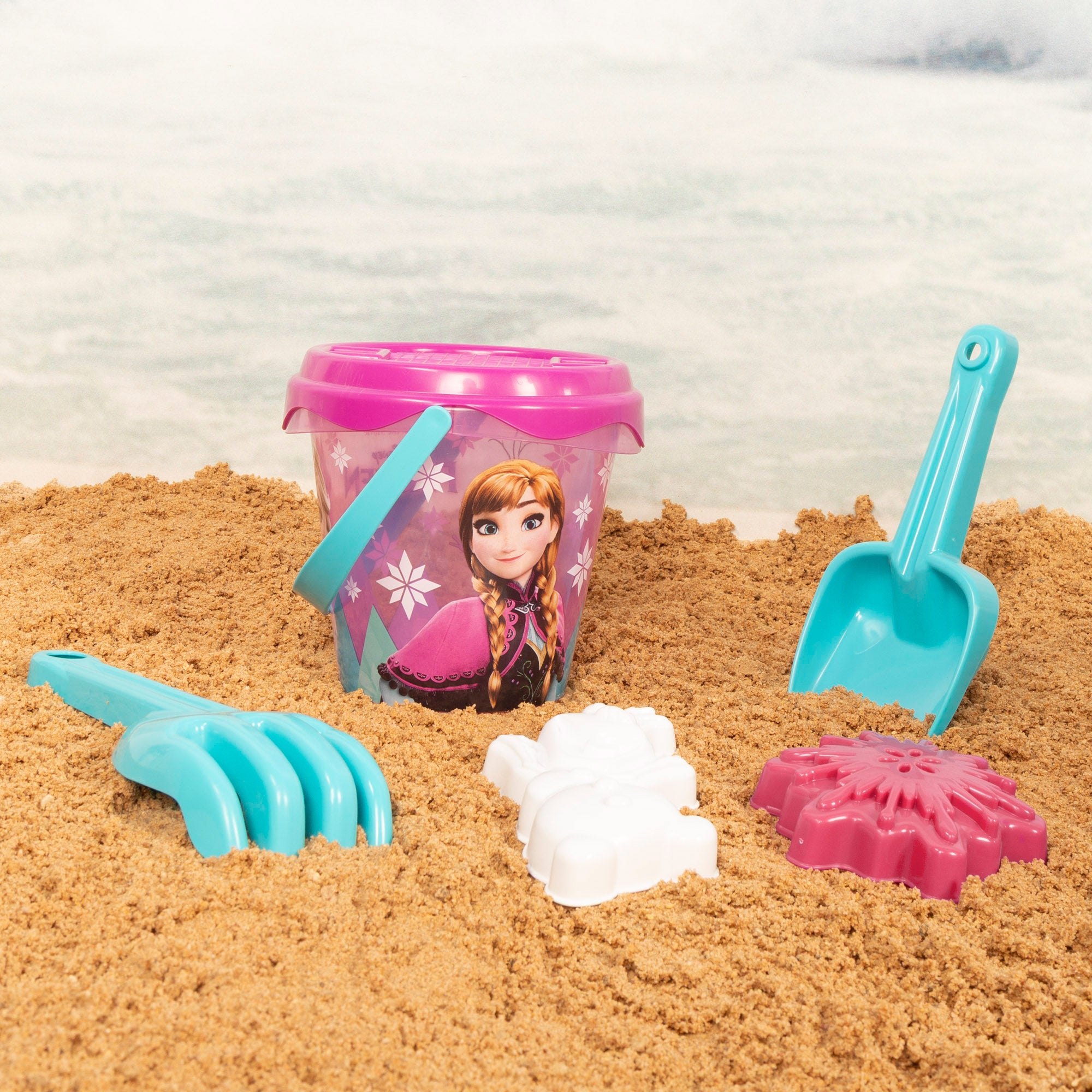 Frozen Set cubo de playa con poncho, accesorios y mochila