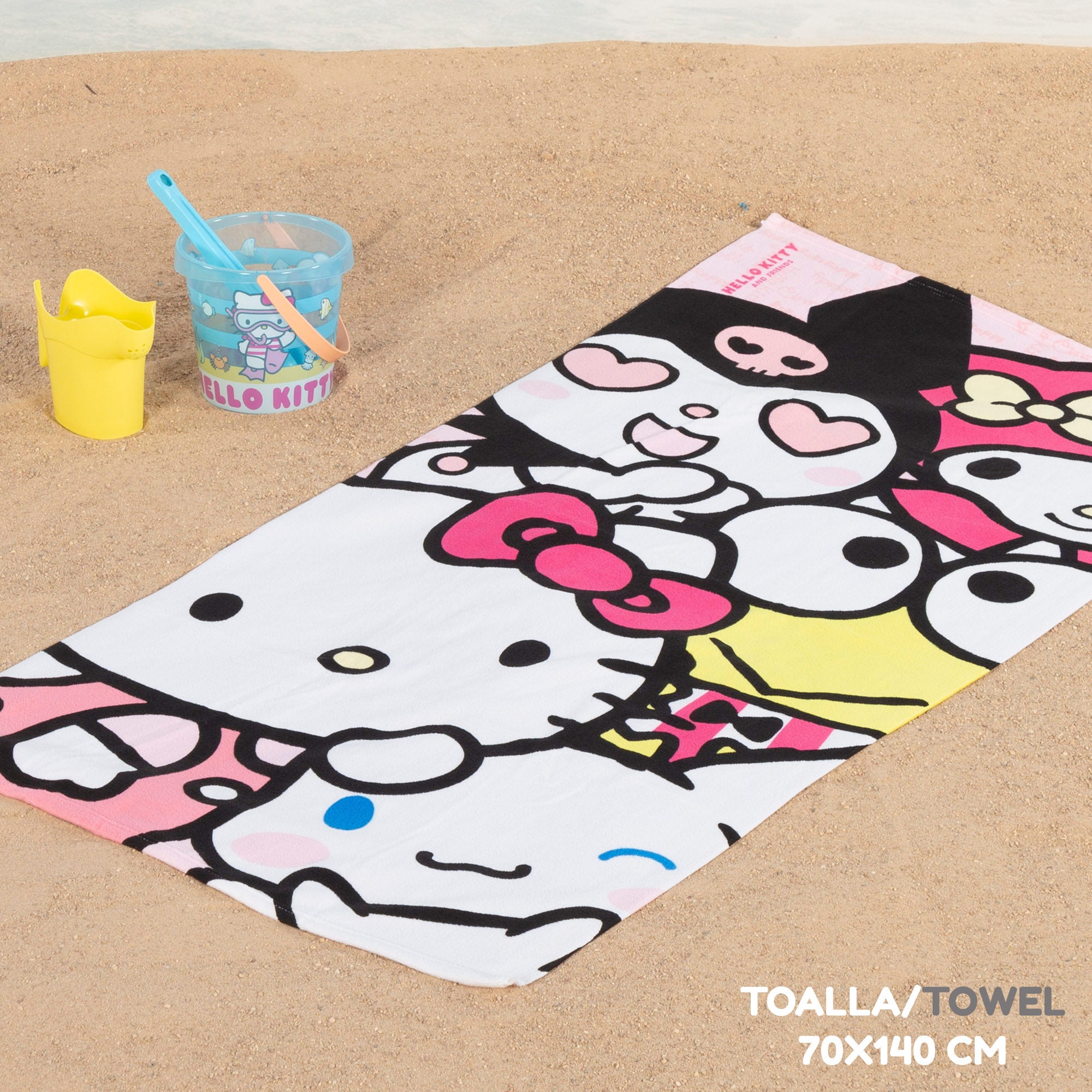 Hello Kitty Set cubo de playa con toalla, accesorios y bolsa